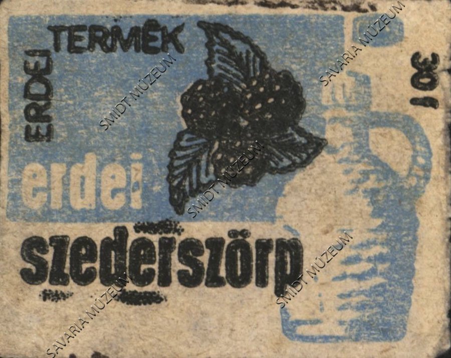 Gyufacímke, Erdei szeder szörp (Smidt Múzeum, Szombathely CC BY-NC-SA)