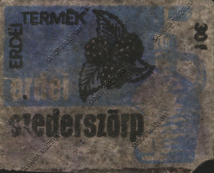Gyufacímke, Erdei szeder szörp (Smidt Múzeum, Szombathely CC BY-NC-SA)