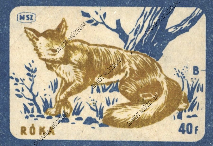 Gyufacímke, Erdei állatok, Róka (Smidt Múzeum, Szombathely CC BY-NC-SA)