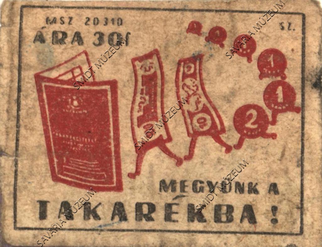 Gyufacímke, Takarékbetétkönyv (Smidt Múzeum, Szombathely CC BY-NC-SA)
