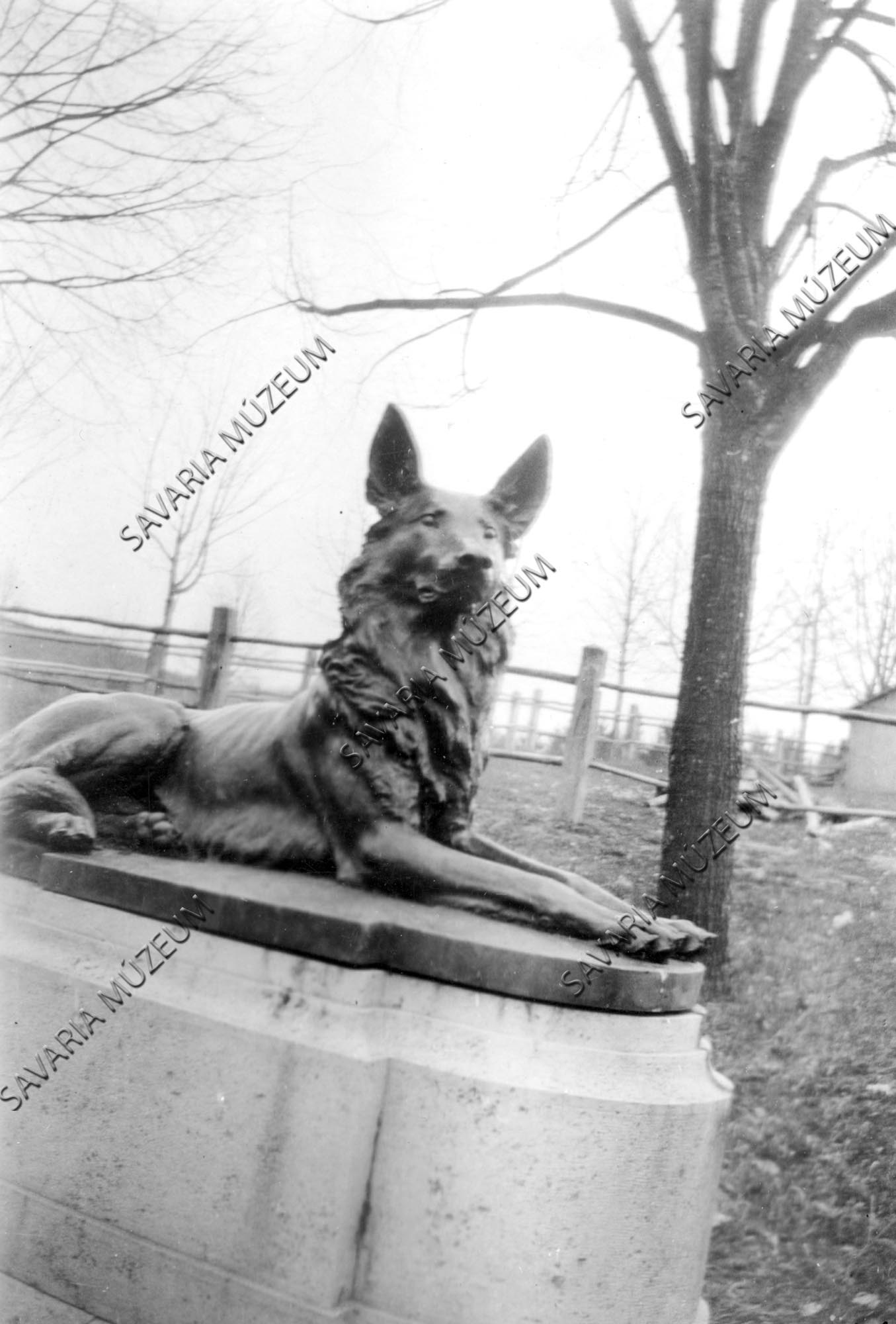 Ifj. Vastagh György műve. Kutya szobor (Savaria Megyei Hatókörű Városi Múzeum, Szombathely CC BY-NC-SA)