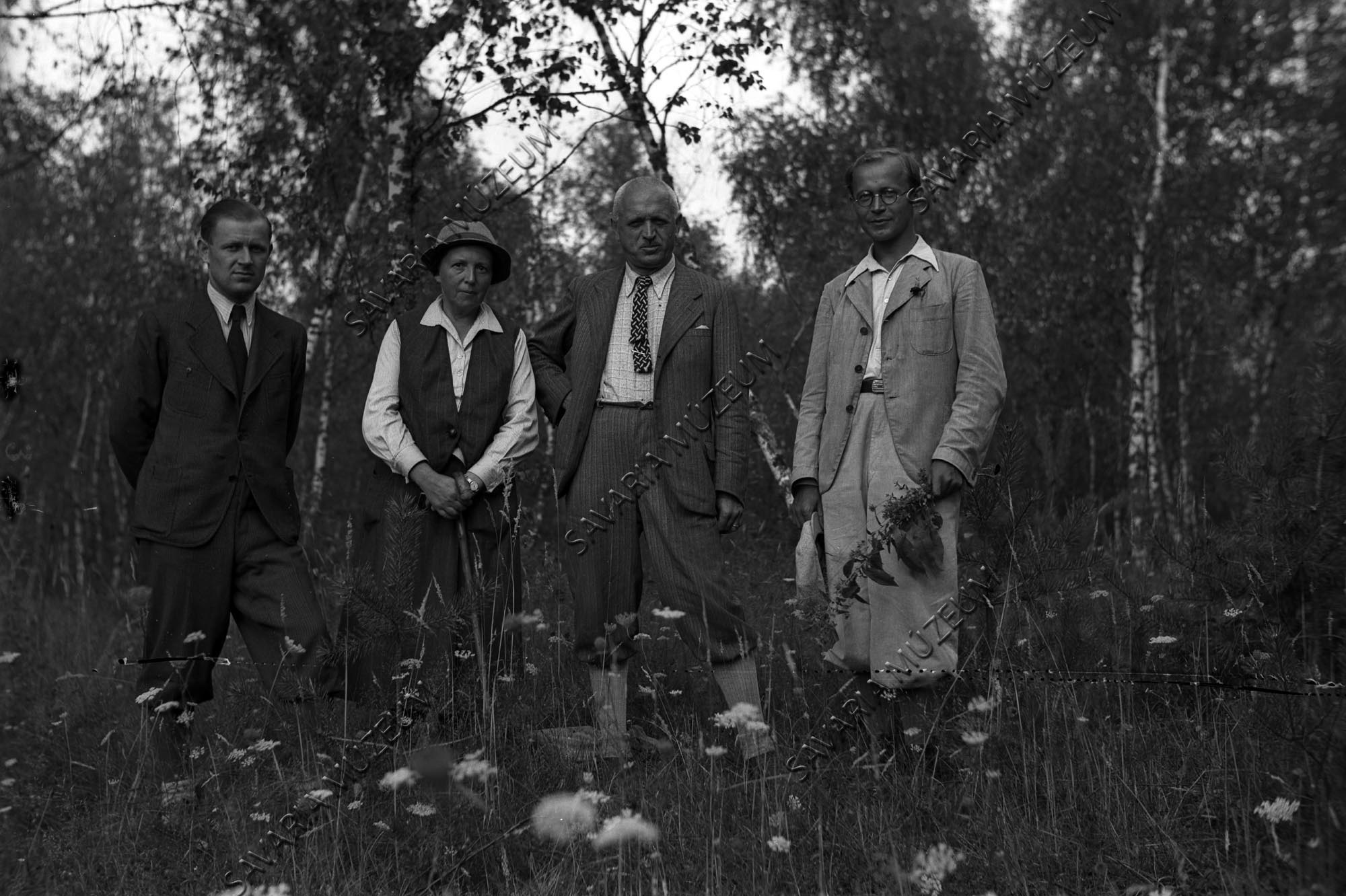Botanikusok: Zsohár György, Csapody Vera Jávorka Sándor, ? (Savaria Megyei Hatókörű Városi Múzeum, Szombathely CC BY-NC-SA)