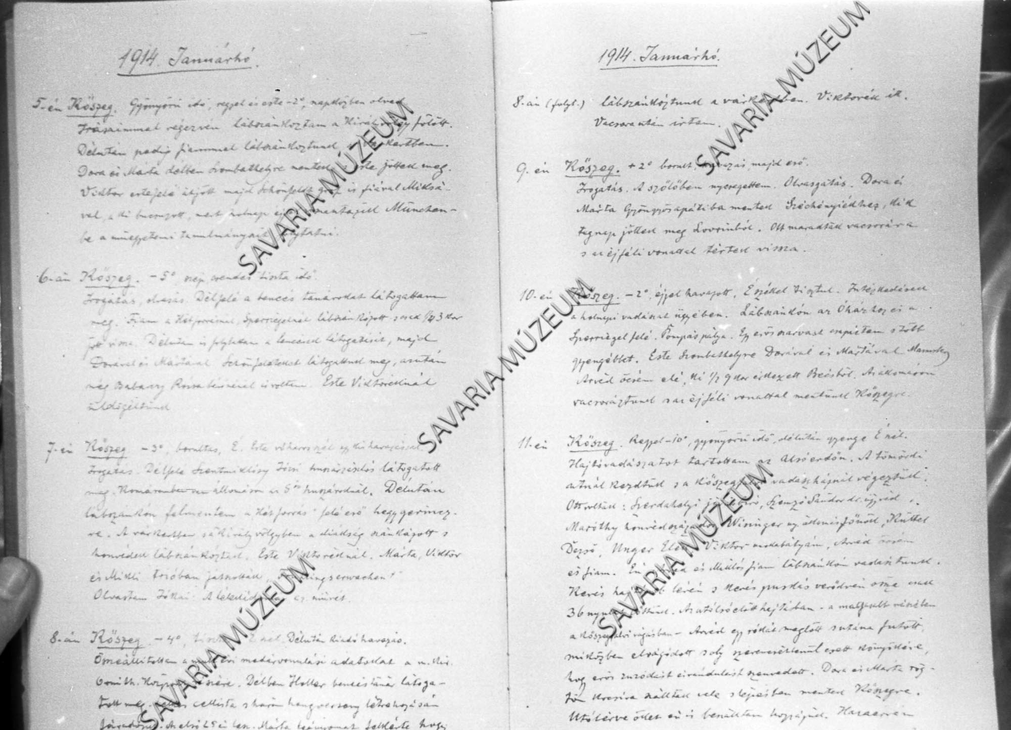 Chernel István naplójának részlete 1914. január 1.- december 31. (Savaria Megyei Hatókörű Városi Múzeum, Szombathely CC BY-NC-SA)