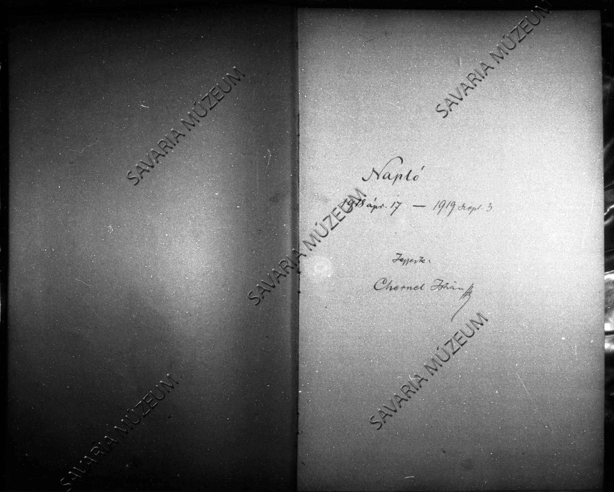 Chernel István naplójának részlete 1918. január 1.- december 31. (Savaria Megyei Hatókörű Városi Múzeum, Szombathely CC BY-NC-SA)