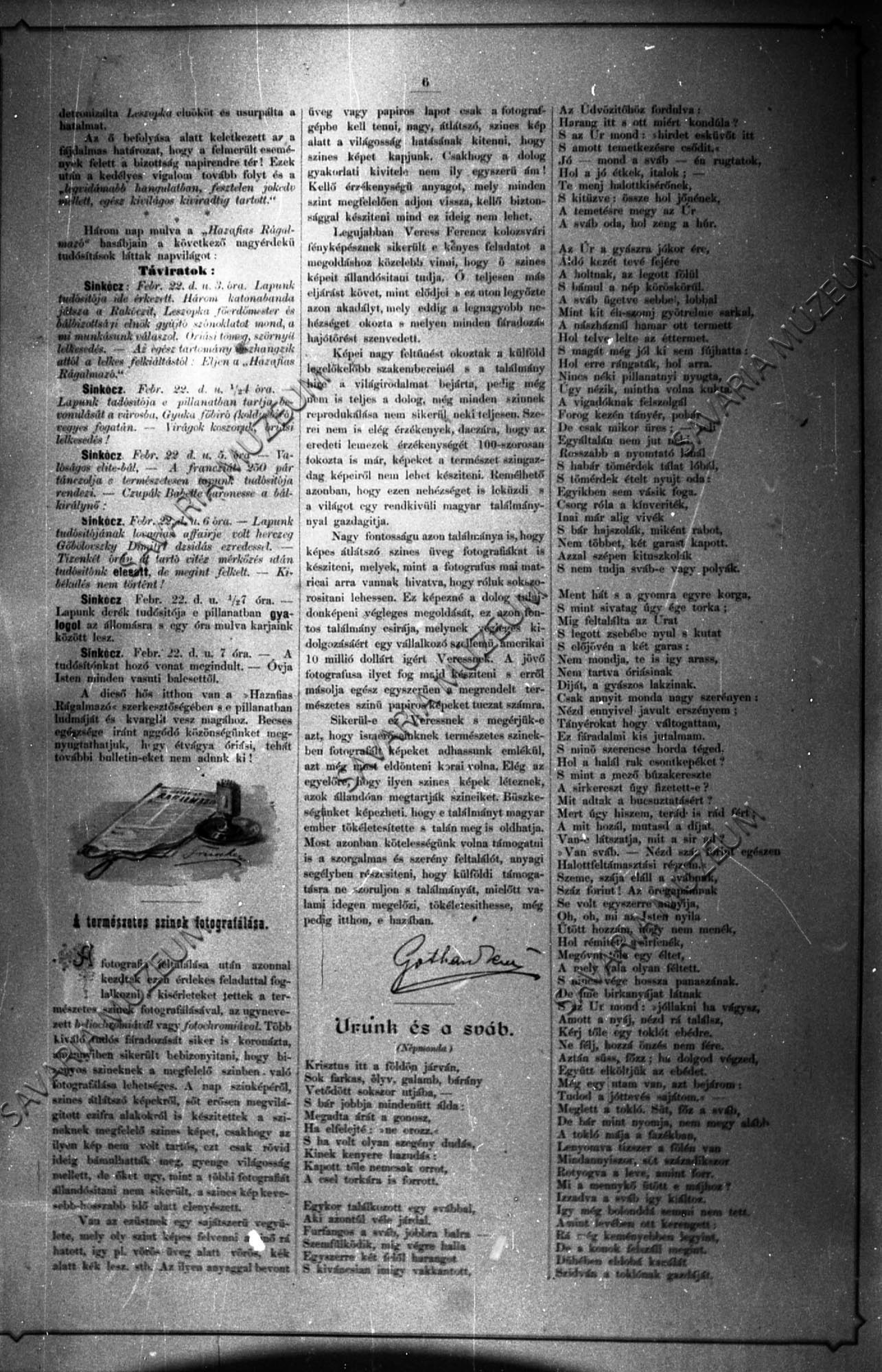 Gothard Jenő cikke a Vasvármegye karácsonyi (1890. december 25.) számában. (Savaria Megyei Hatókörű Városi Múzeum, Szombathely CC BY-NC-SA)