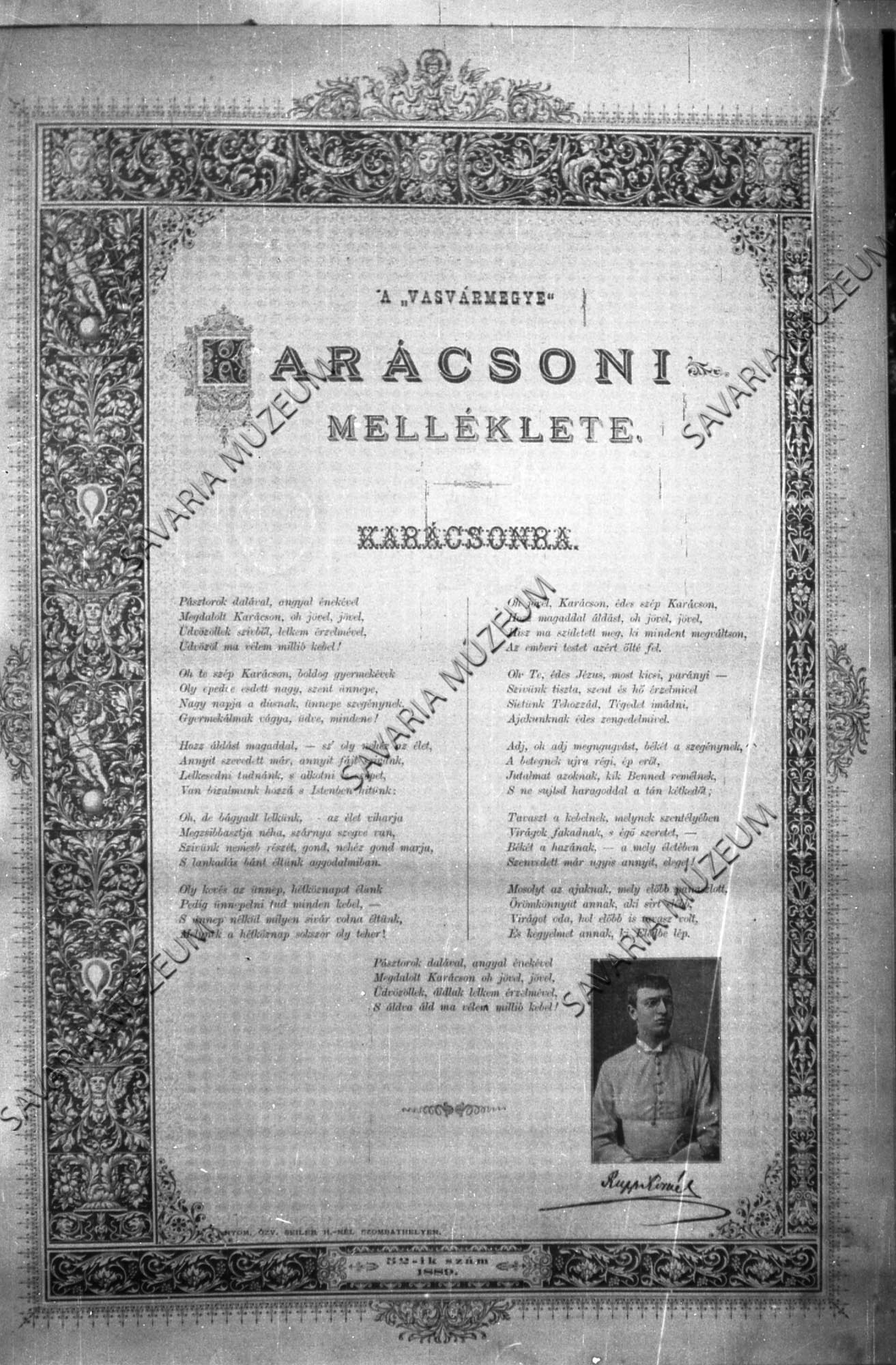 Vasvármegye mellékletének címlapja 1889. évi (Savaria Megyei Hatókörű Városi Múzeum, Szombathely CC BY-NC-SA)