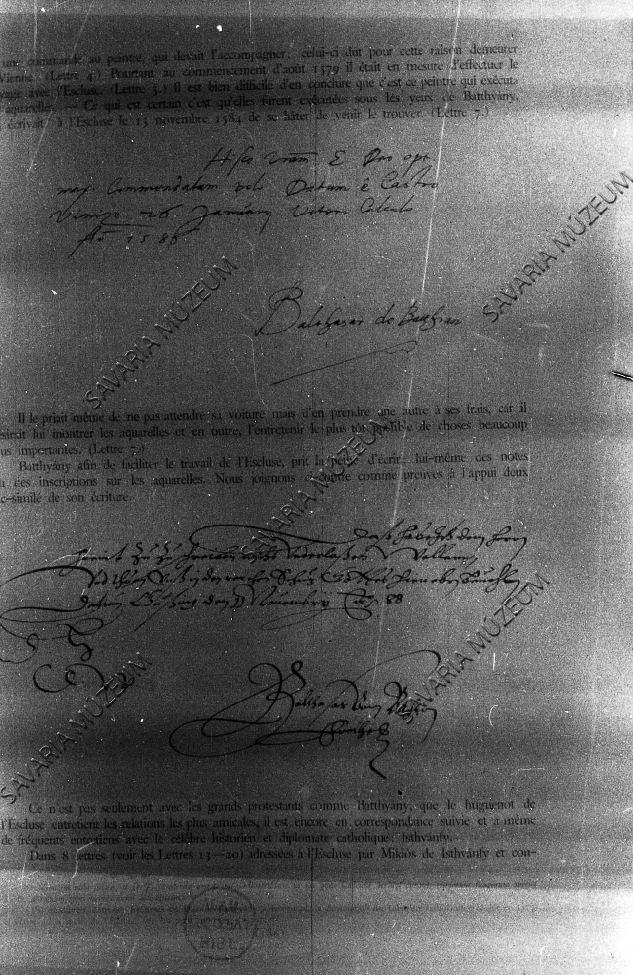 Batthyány Boldizsár aláírása (Savaria Megyei Hatókörű Városi Múzeum, Szombathely CC BY-NC-SA)