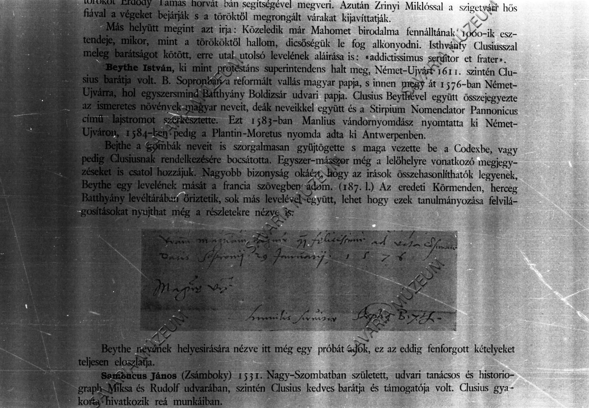 Beythe István aláírása (Savaria Megyei Hatókörű Városi Múzeum, Szombathely CC BY-NC-SA)