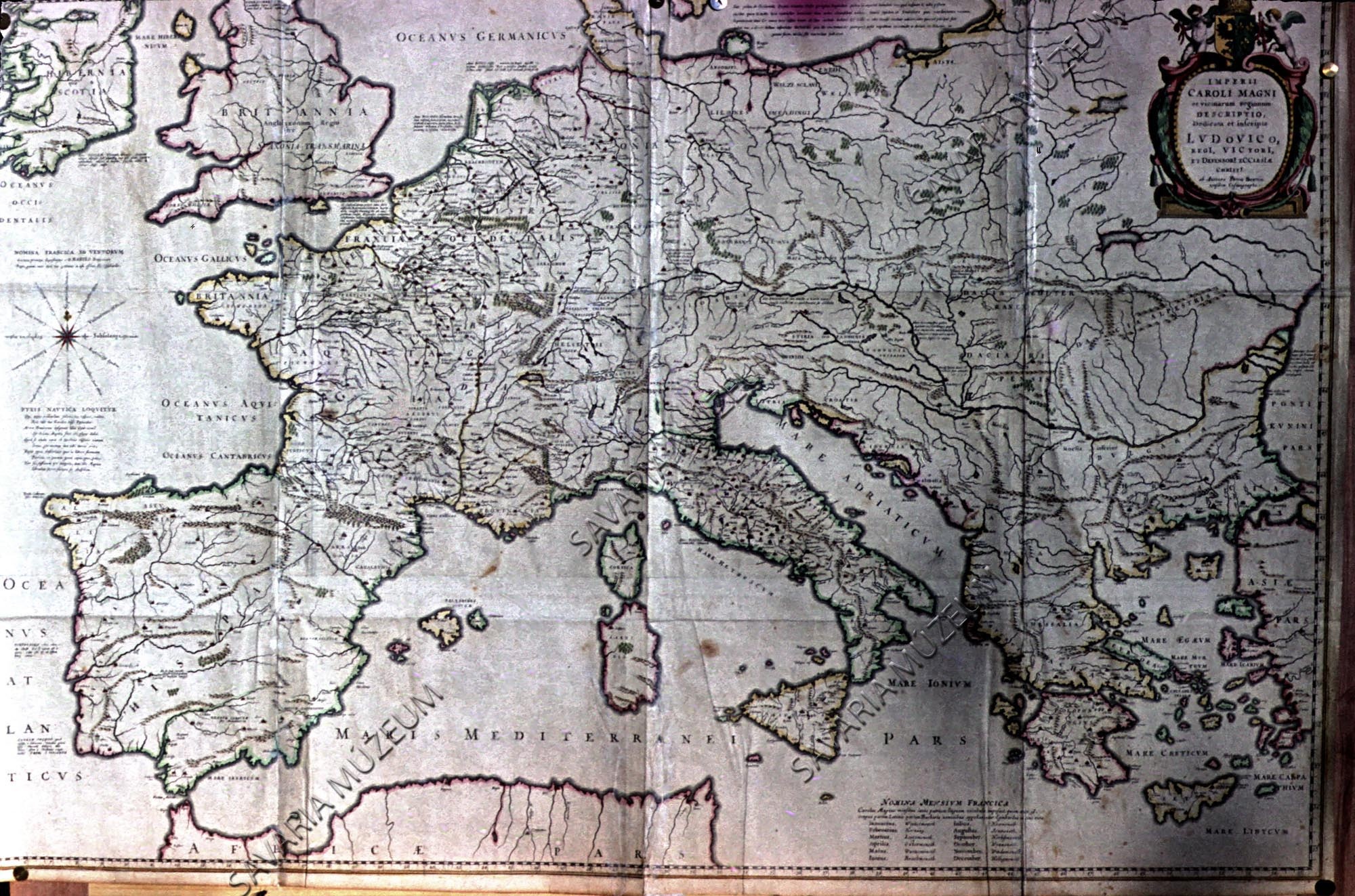 Régi térkép Európáról Szeminárium könyvtárából (Savaria Megyei Hatókörű Városi Múzeum, Szombathely CC BY-NC-SA)