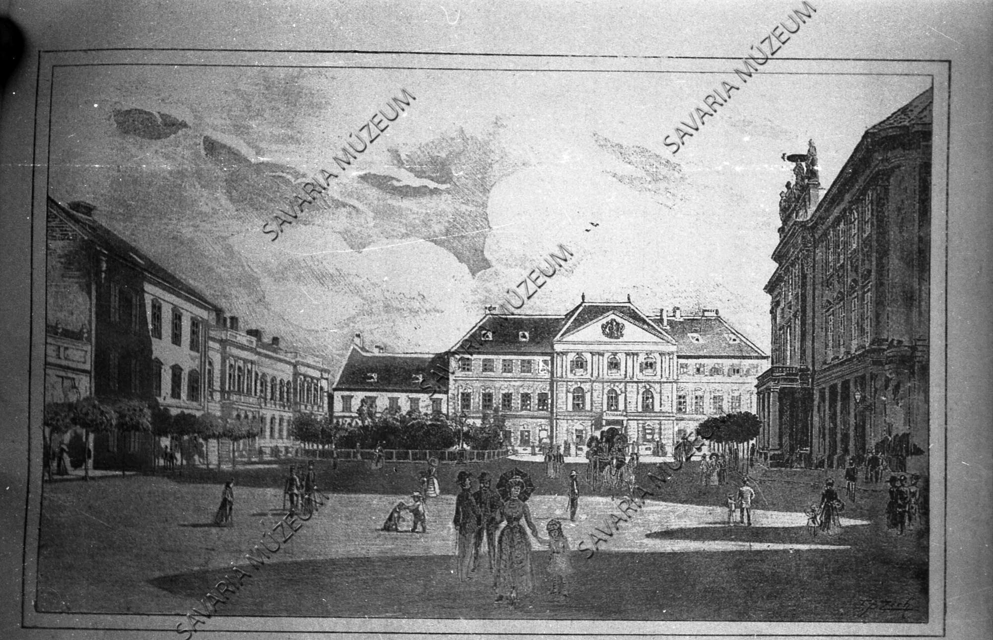 Berzsenyi-tér 1890-ben (Savaria Megyei Hatókörű Városi Múzeum, Szombathely CC BY-NC-SA)