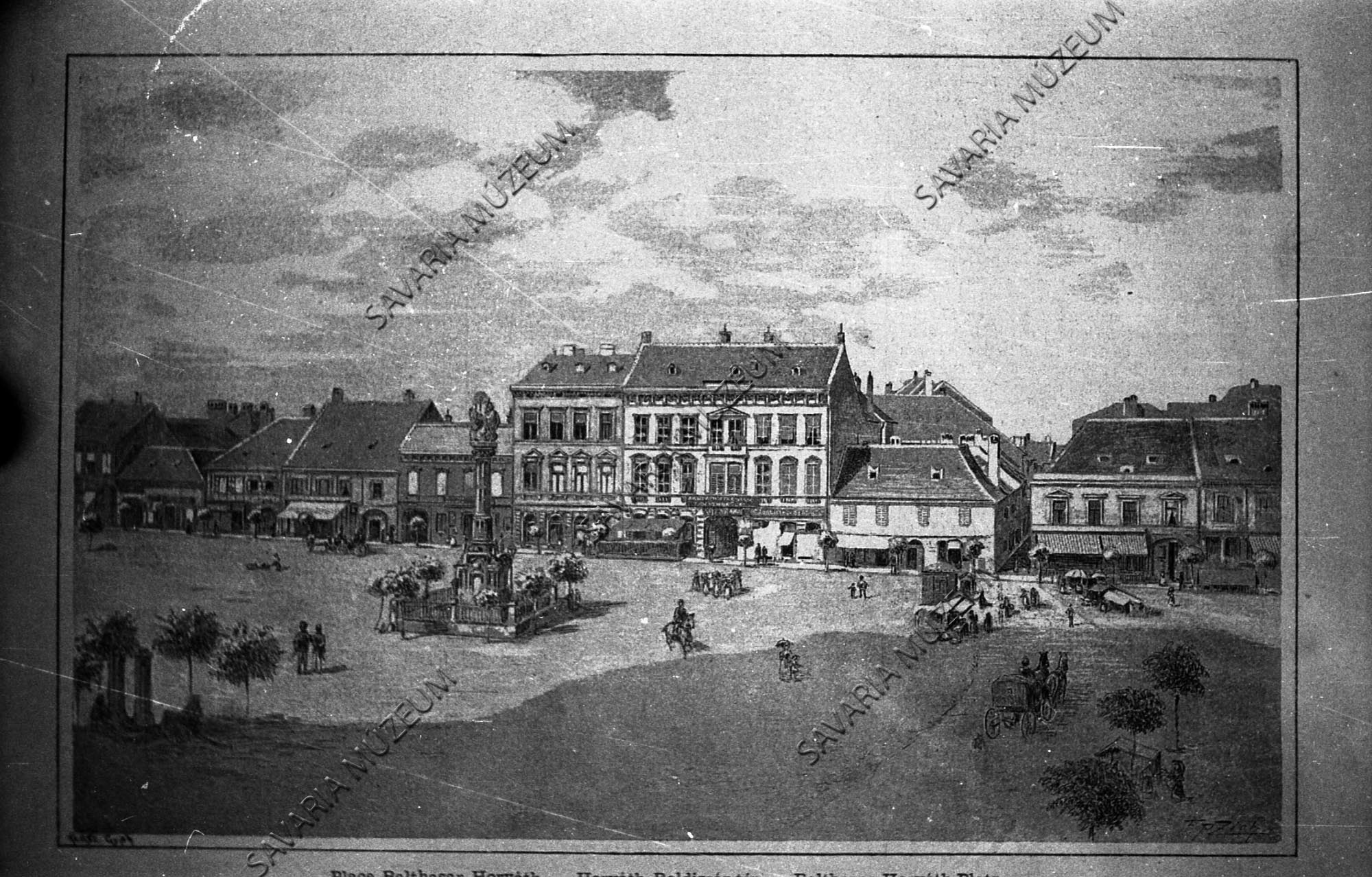 Fő-tér 1890-ben (Savaria Megyei Hatókörű Városi Múzeum, Szombathely CC BY-NC-SA)
