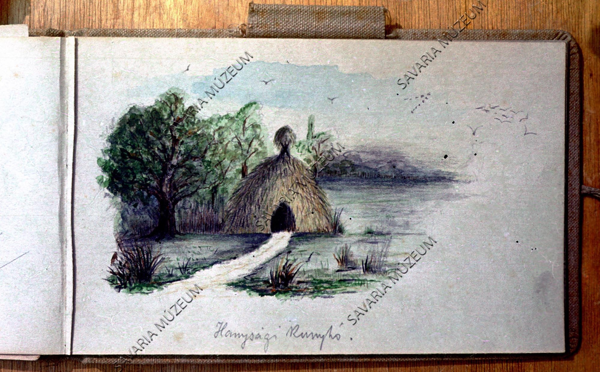 Chernel-aquarel: "Hanysági kŭnyhó" (Savaria Megyei Hatókörű Városi Múzeum, Szombathely CC BY-NC-SA)