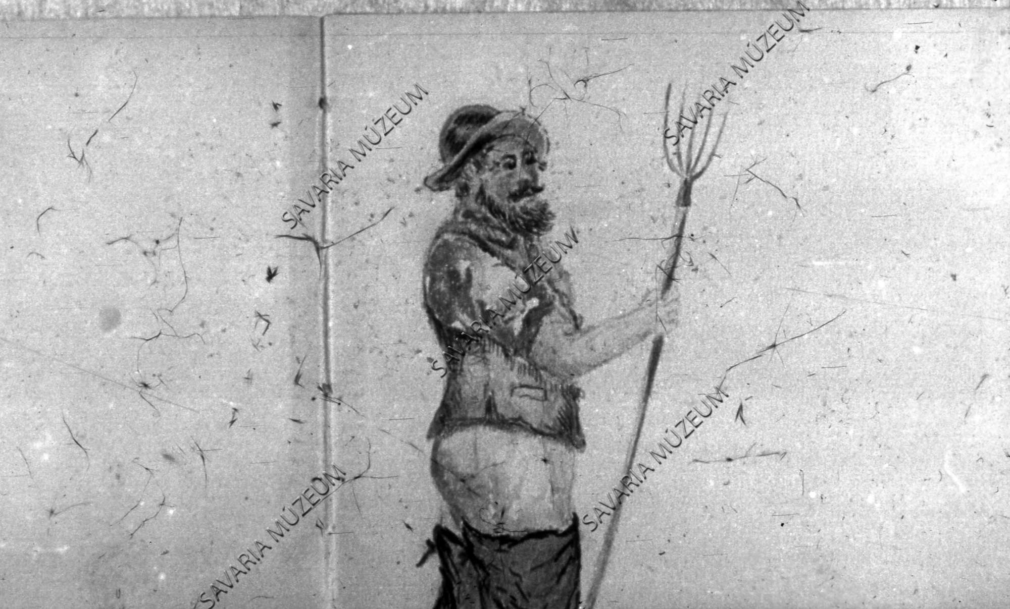 Chernel István rajza: Öreg halász (Savaria Megyei Hatókörű Városi Múzeum, Szombathely CC BY-NC-SA)
