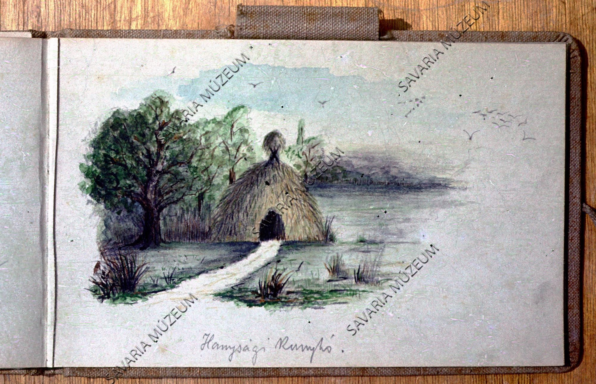 Chernel-aquarel: "Hanysági kunyhó" (Savaria Megyei Hatókörű Városi Múzeum, Szombathely CC BY-NC-SA)