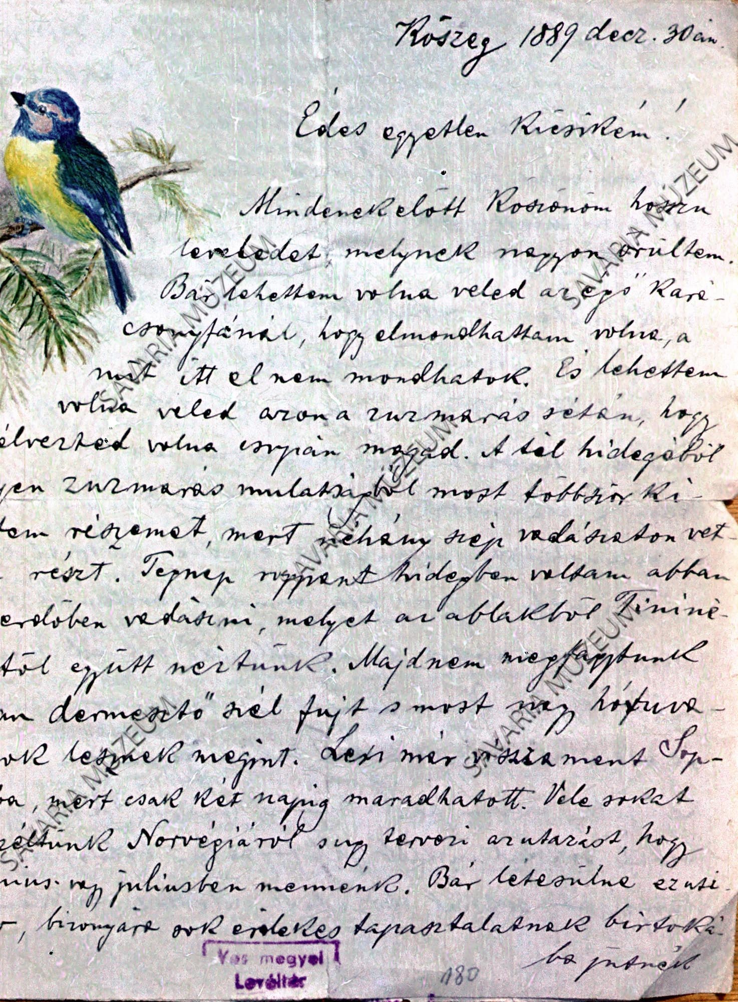 Chernel-levélaquarellel (Savaria Megyei Hatókörű Városi Múzeum, Szombathely CC BY-NC-SA)