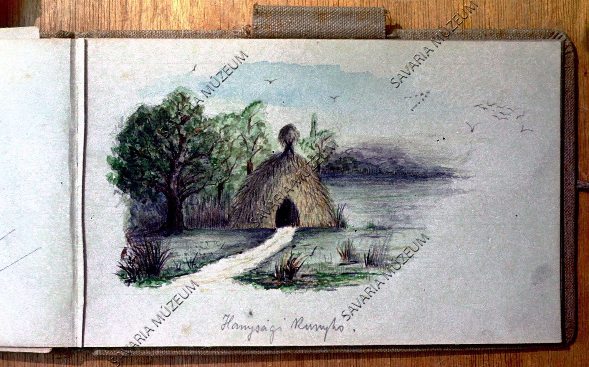 Chernel-aquarel: "Hanysági kŭnyhó" (Savaria Megyei Hatókörű Városi Múzeum, Szombathely CC BY-NC-SA)