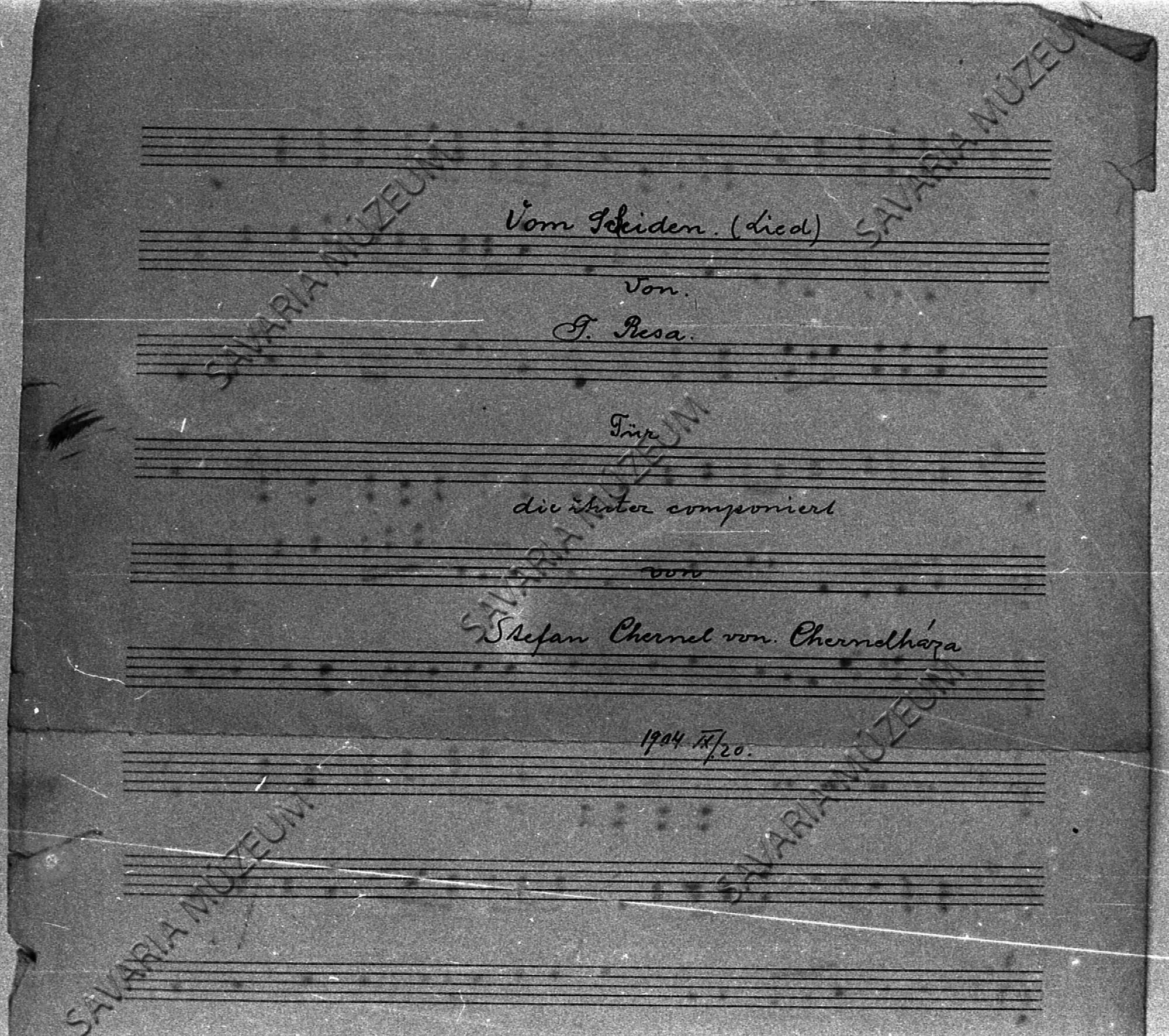 Chernel István citerára komponált dala (Savaria Megyei Hatókörű Városi Múzeum, Szombathely CC BY-NC-SA)