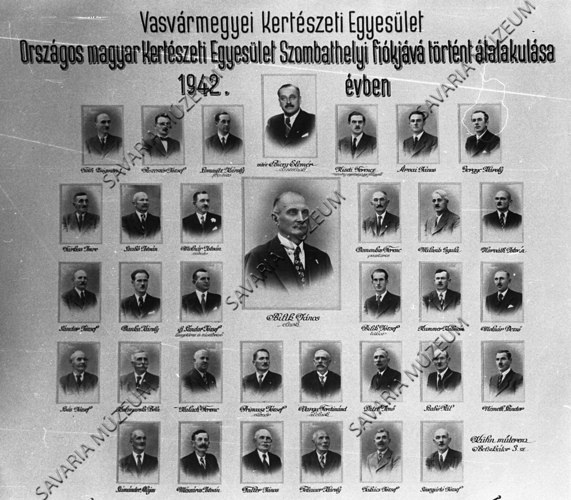 Vasvármegyei Kertészeti Egyesület tagjai 1942-ben (Savaria Megyei Hatókörű Városi Múzeum, Szombathely CC BY-NC-SA)