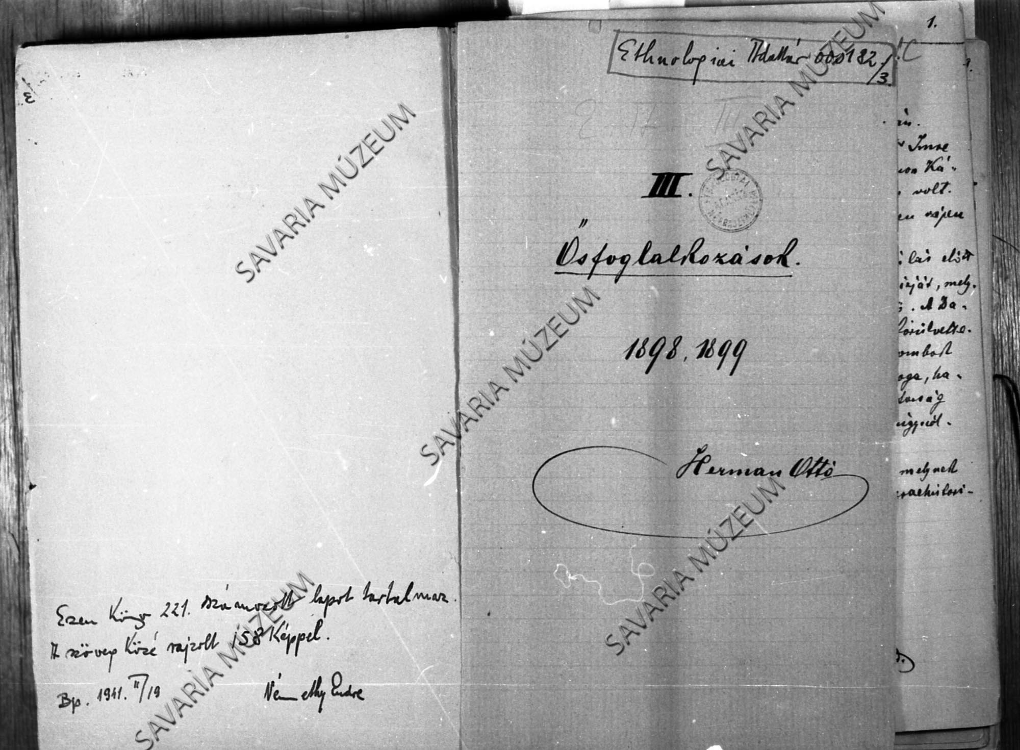 Herman Ottó napló részlete (Savaria Megyei Hatókörű Városi Múzeum, Szombathely CC BY-NC-SA)
