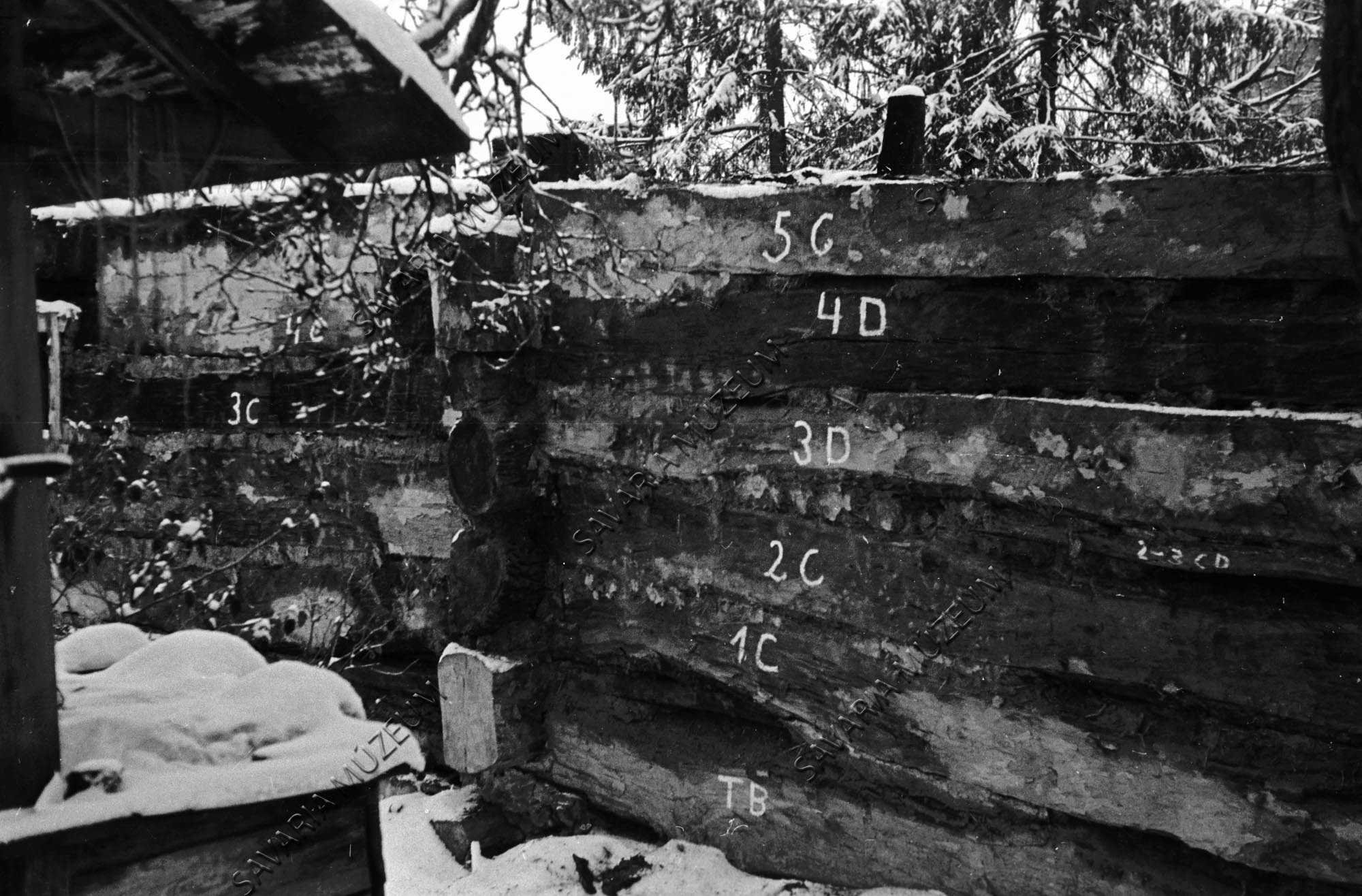 Ház boronafala bontás közben (Savaria Megyei Hatókörű Városi Múzeum, Szombathely CC BY-NC-SA)