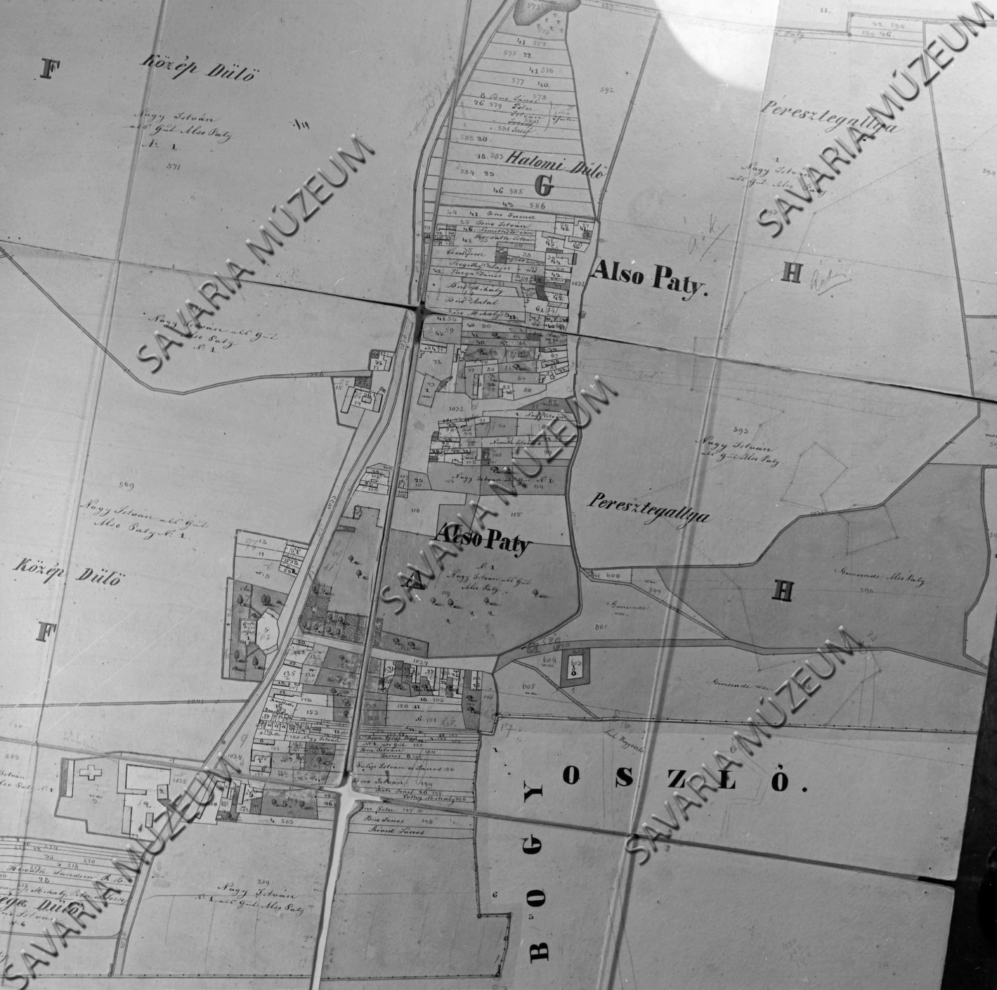 Alsópaty kataszteri térképe (Savaria Megyei Hatókörű Városi Múzeum, Szombathely CC BY-NC-SA)