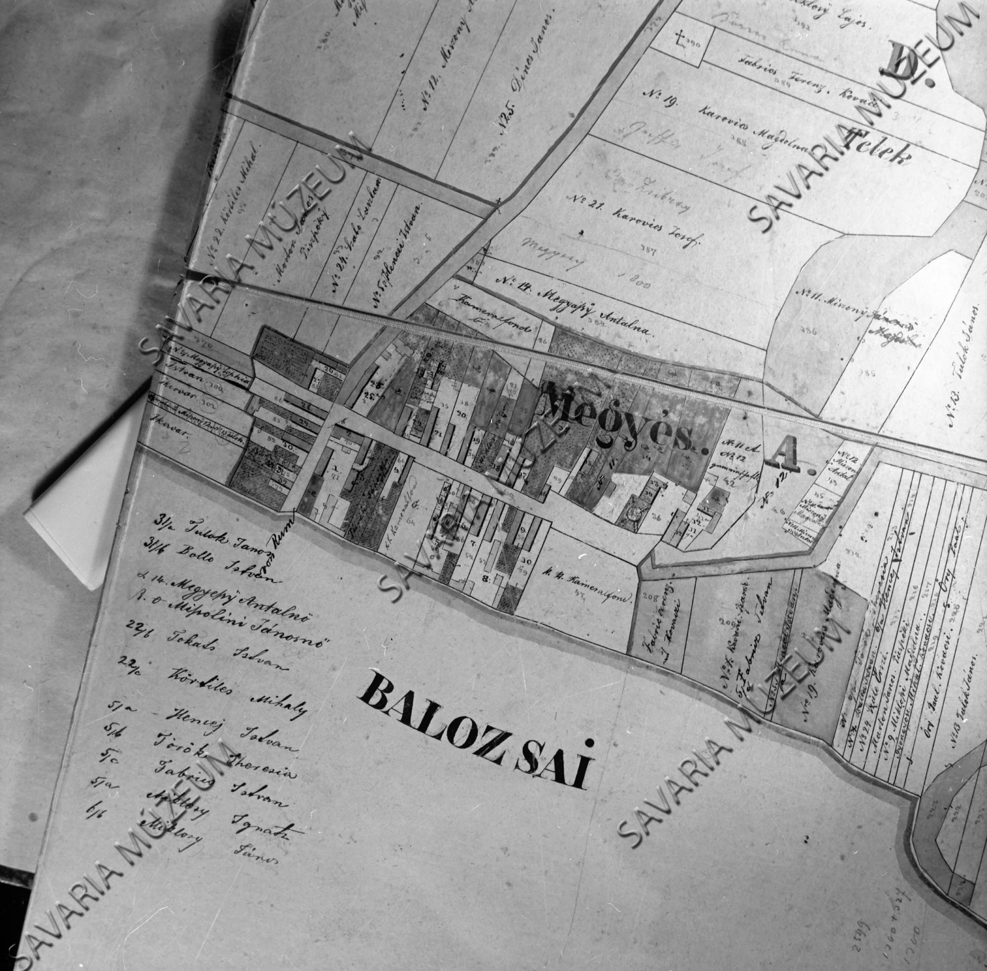 Meggyes kataszteri térképe (Savaria Megyei Hatókörű Városi Múzeum, Szombathely CC BY-NC-SA)