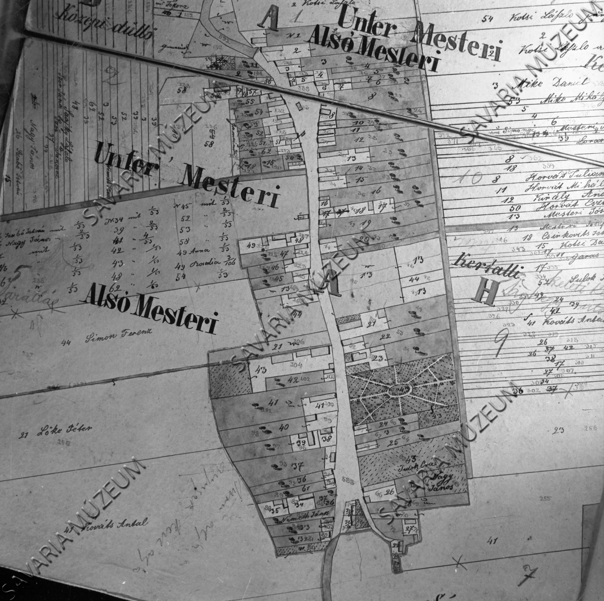 Alsómesteri kataszteri térképe (Savaria Megyei Hatókörű Városi Múzeum, Szombathely CC BY-NC-SA)