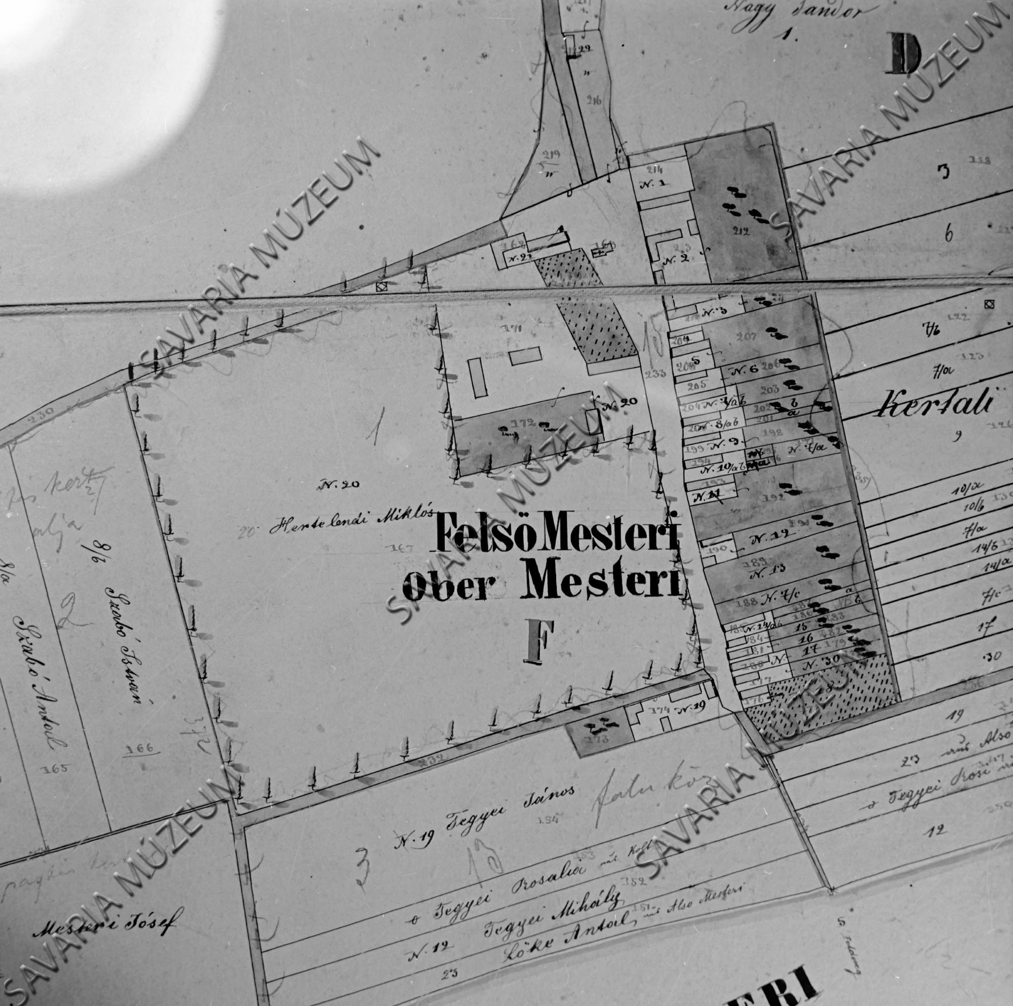 Felsőmesteri kataszteri térképe (Savaria Megyei Hatókörű Városi Múzeum, Szombathely CC BY-NC-SA)