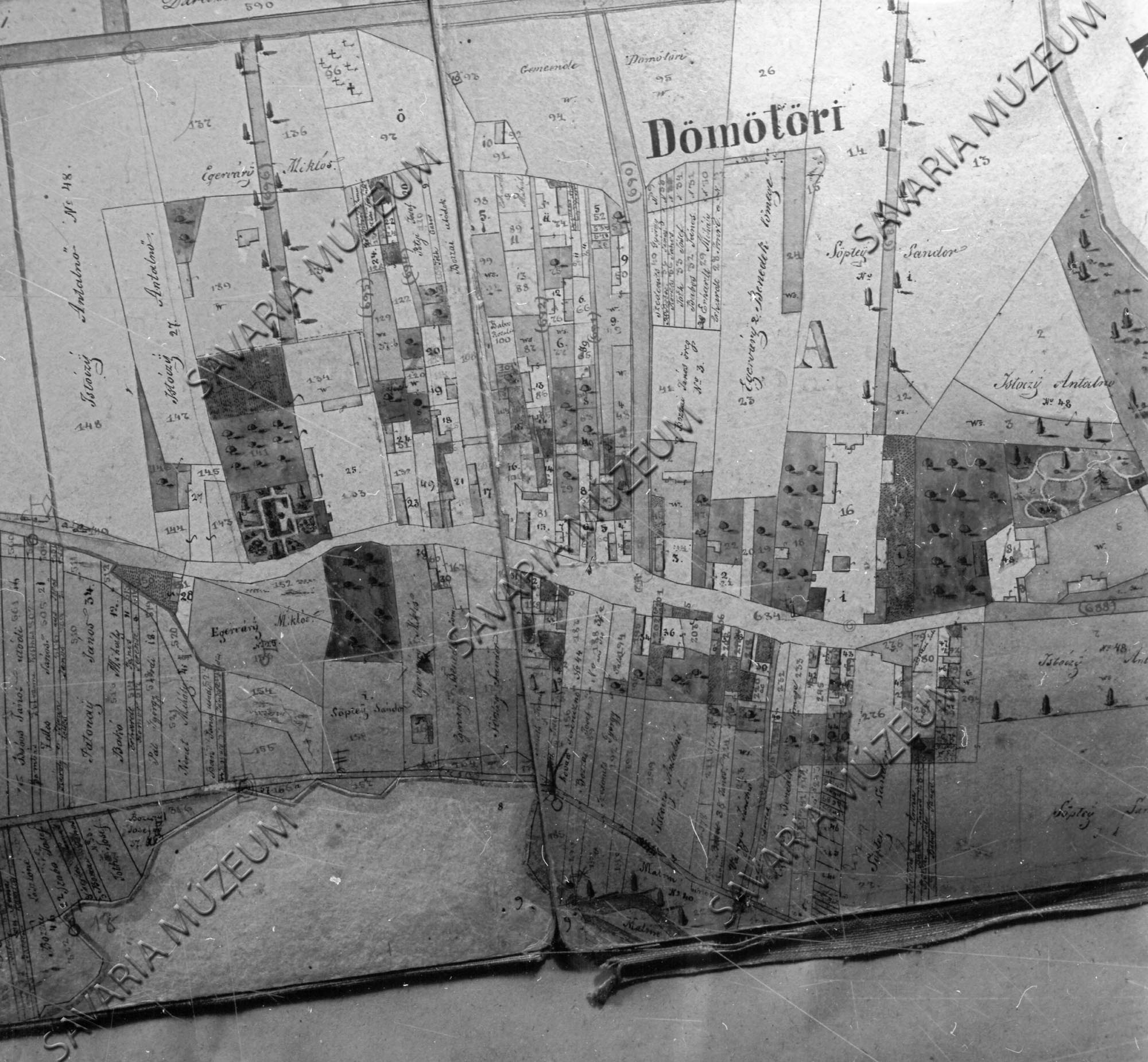 Dömötöri kataszteri térképe (Savaria Megyei Hatókörű Városi Múzeum, Szombathely CC BY-NC-SA)