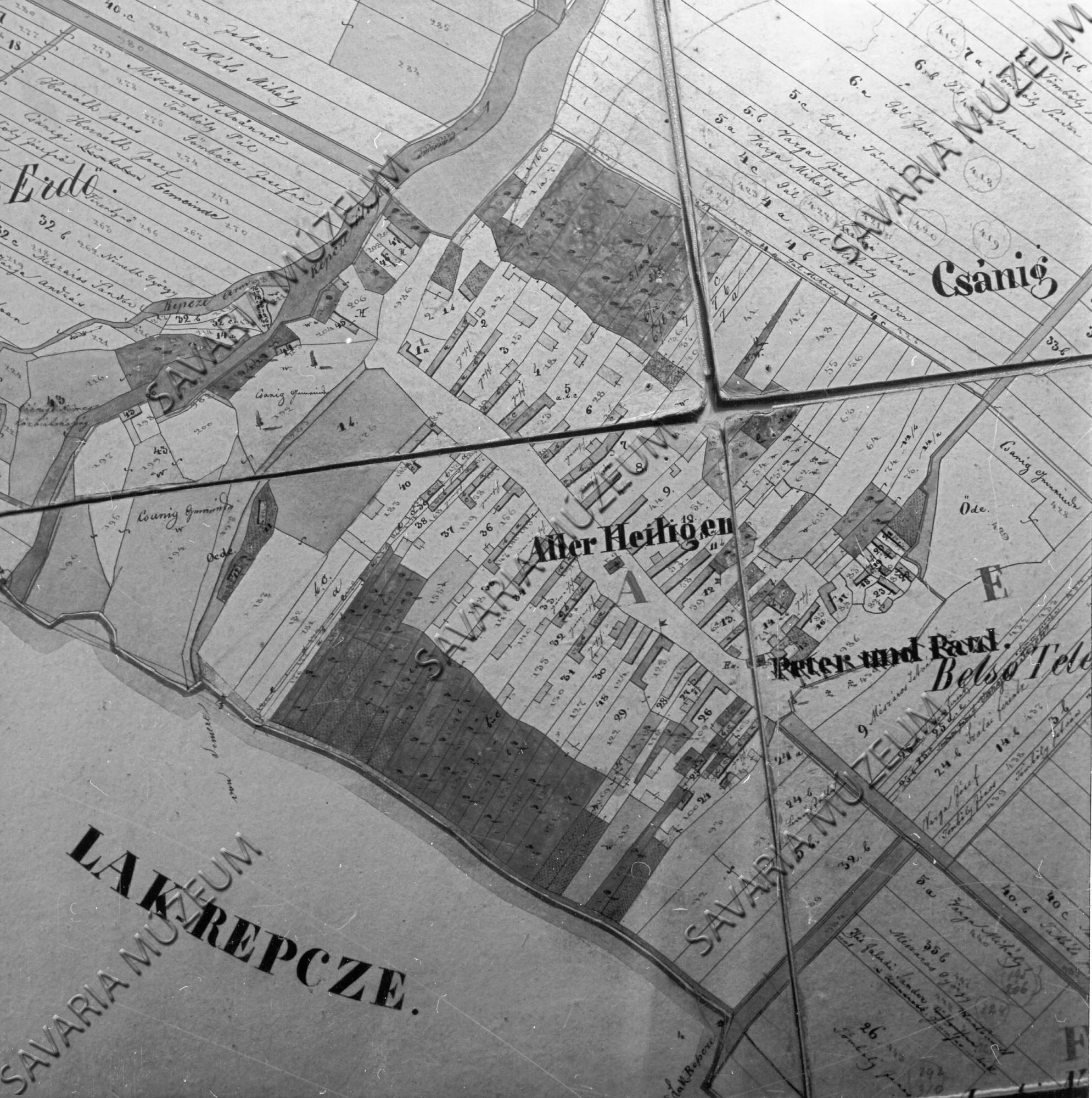 Csánig kataszteri térképe (Savaria Megyei Hatókörű Városi Múzeum, Szombathely CC BY-NC-SA)