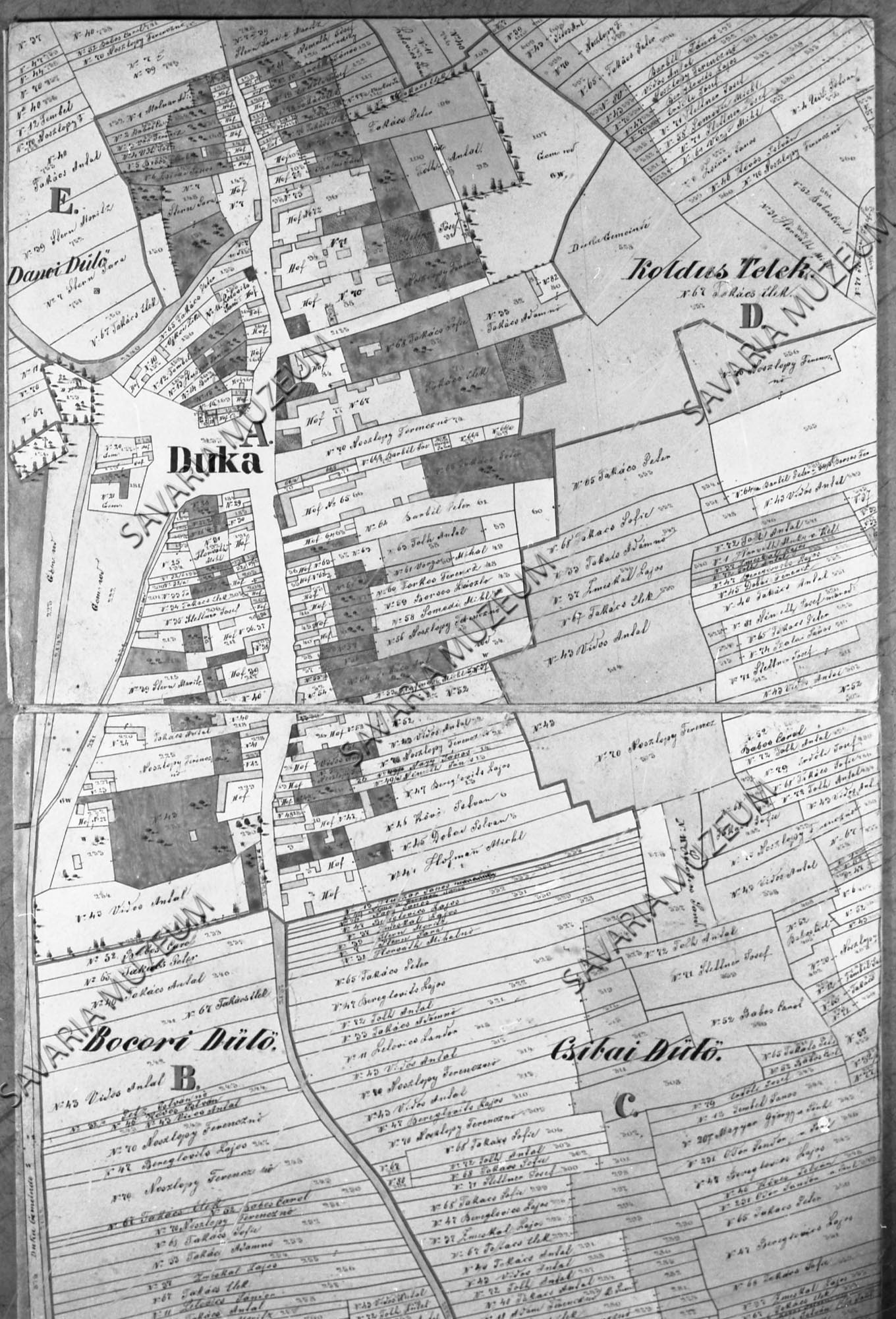 Duka kataszteri térképe (Savaria Megyei Hatókörű Városi Múzeum, Szombathely CC BY-NC-SA)