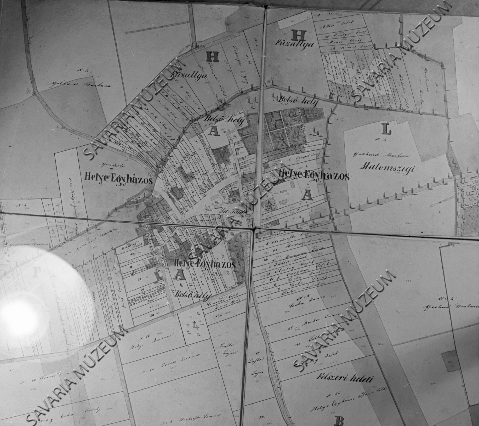 Egyházashetye kataszteri térképe (Savaria Megyei Hatókörű Városi Múzeum, Szombathely CC BY-NC-SA)