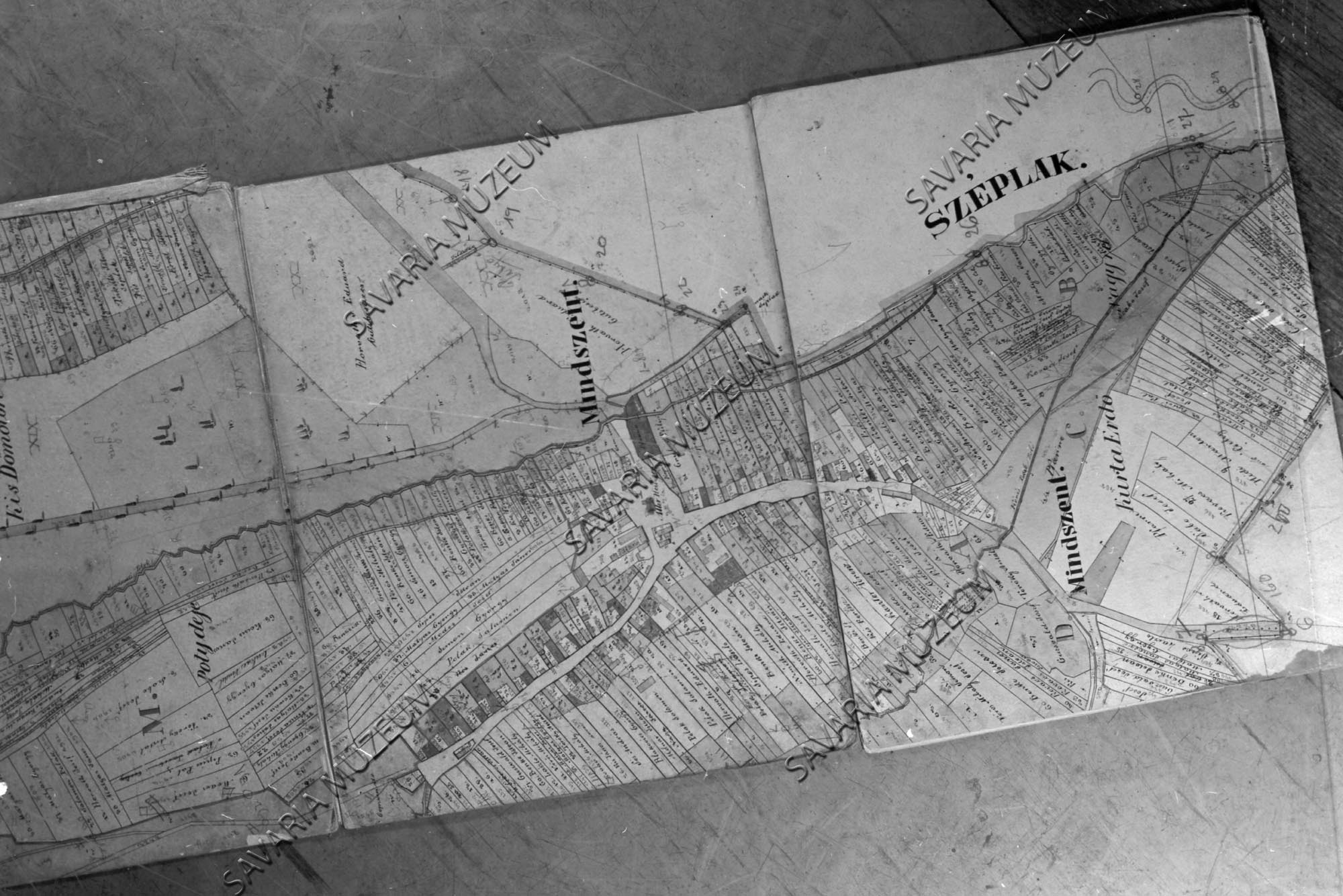 Mindszent kataszteri térképe (Savaria Megyei Hatókörű Városi Múzeum, Szombathely CC BY-NC-SA)