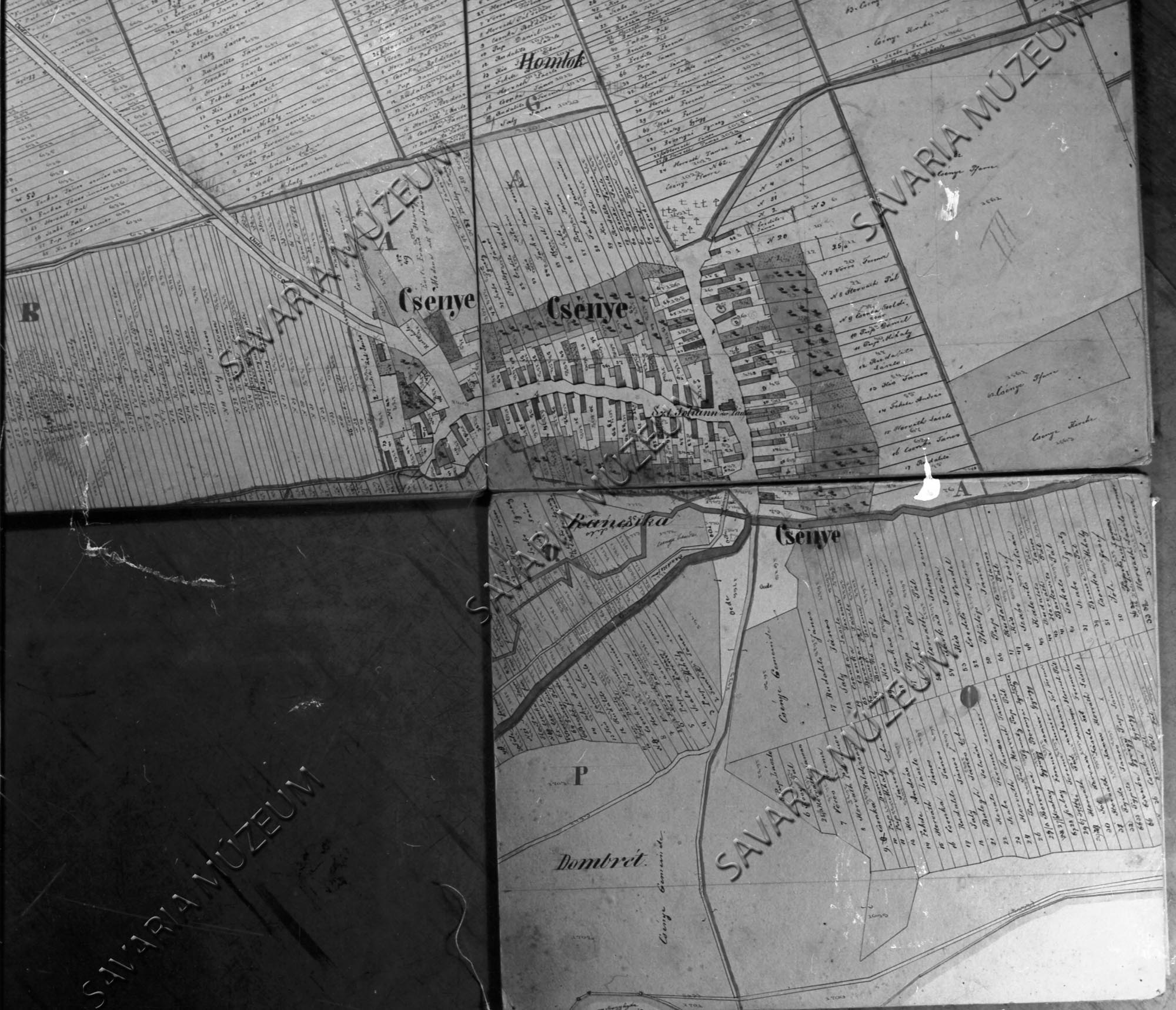 Csénye kataszteri térképe (Savaria Megyei Hatókörű Városi Múzeum, Szombathely CC BY-NC-SA)