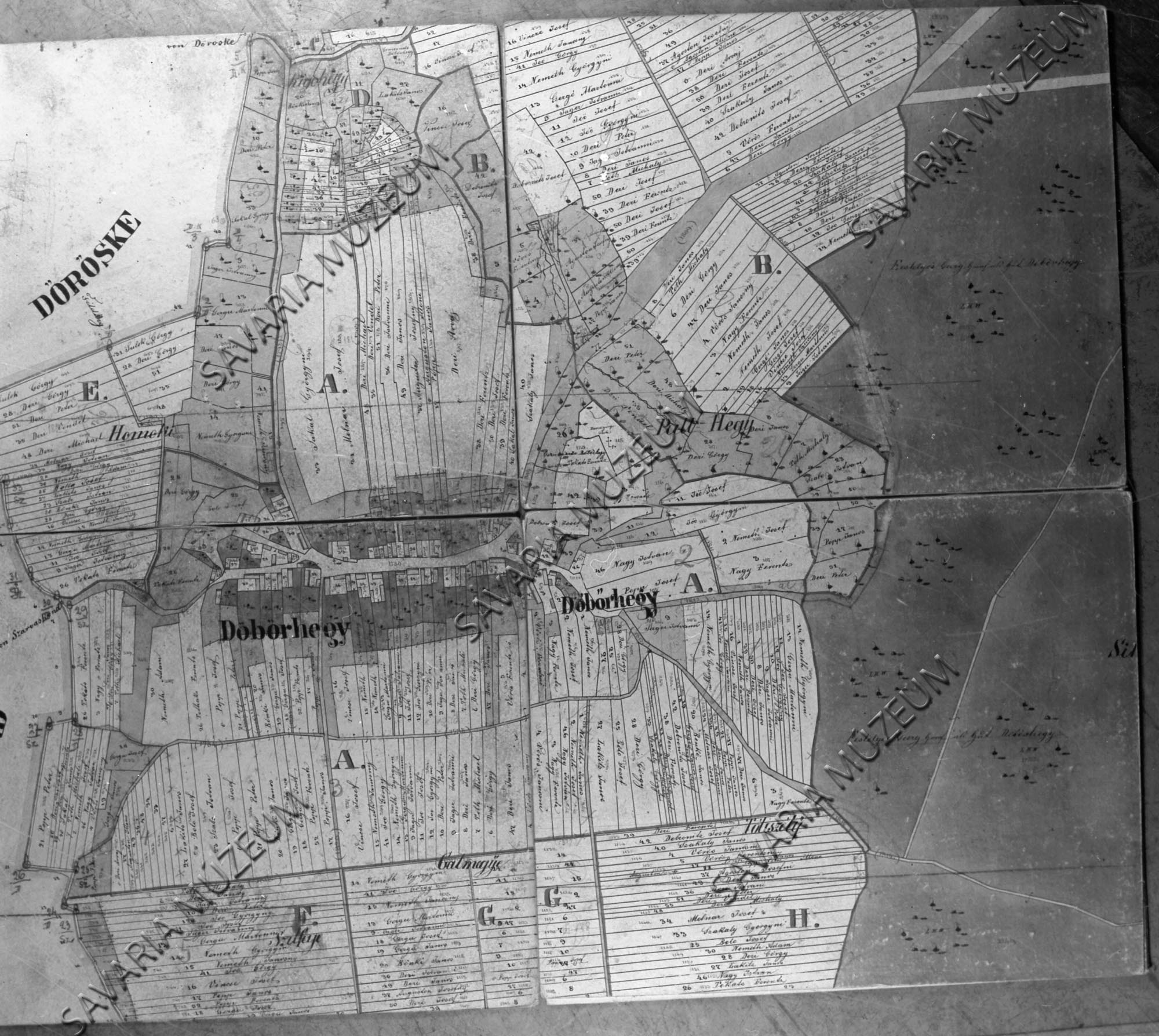 Döbörhegy kataszteri térképe (Savaria Megyei Hatókörű Városi Múzeum, Szombathely CC BY-NC-SA)