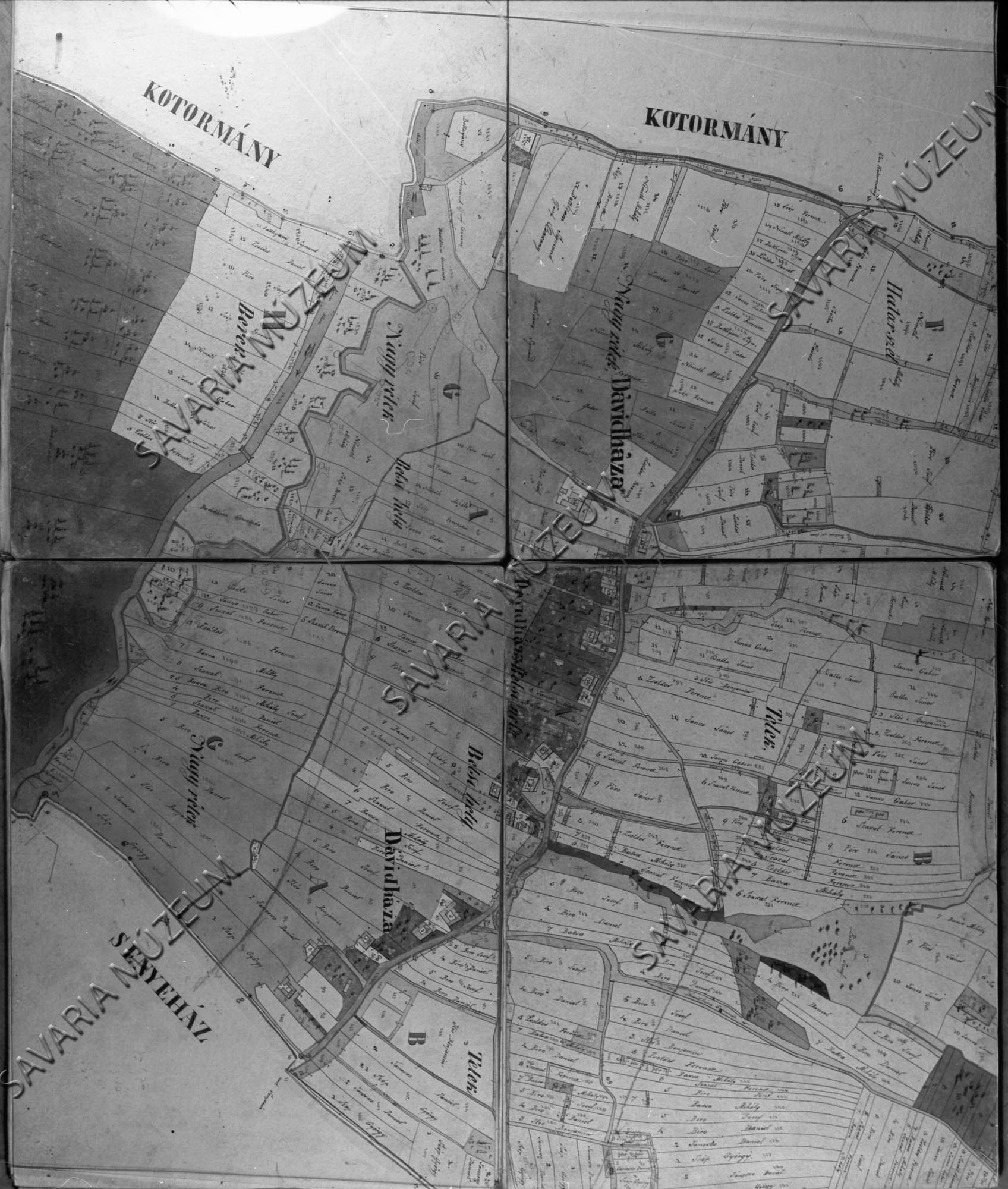 Dávidháza kataszteri térképe (Savaria Megyei Hatókörű Városi Múzeum, Szombathely CC BY-NC-SA)