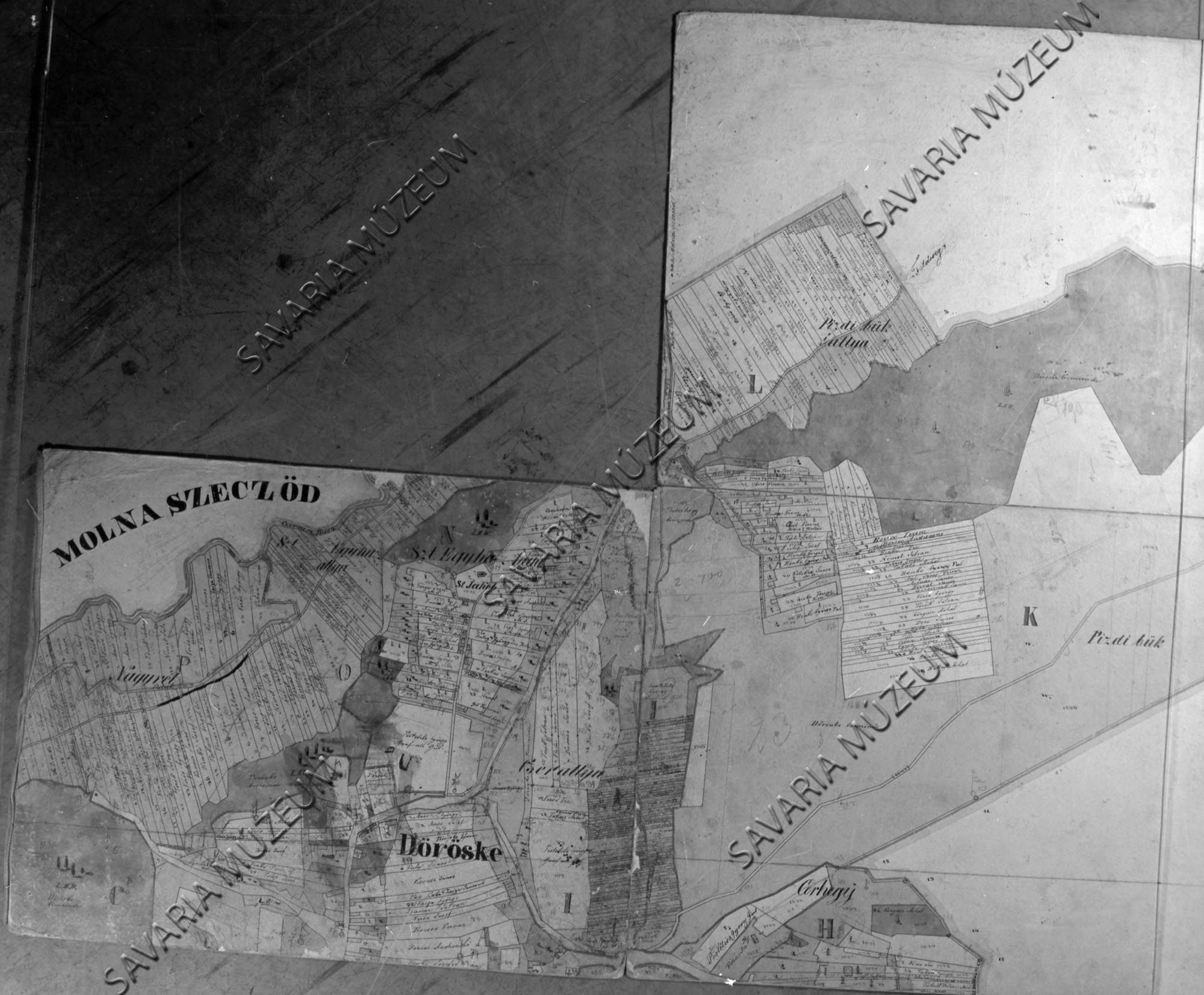 Döröske kataszteri térképe (Savaria Megyei Hatókörű Városi Múzeum, Szombathely CC BY-NC-SA)