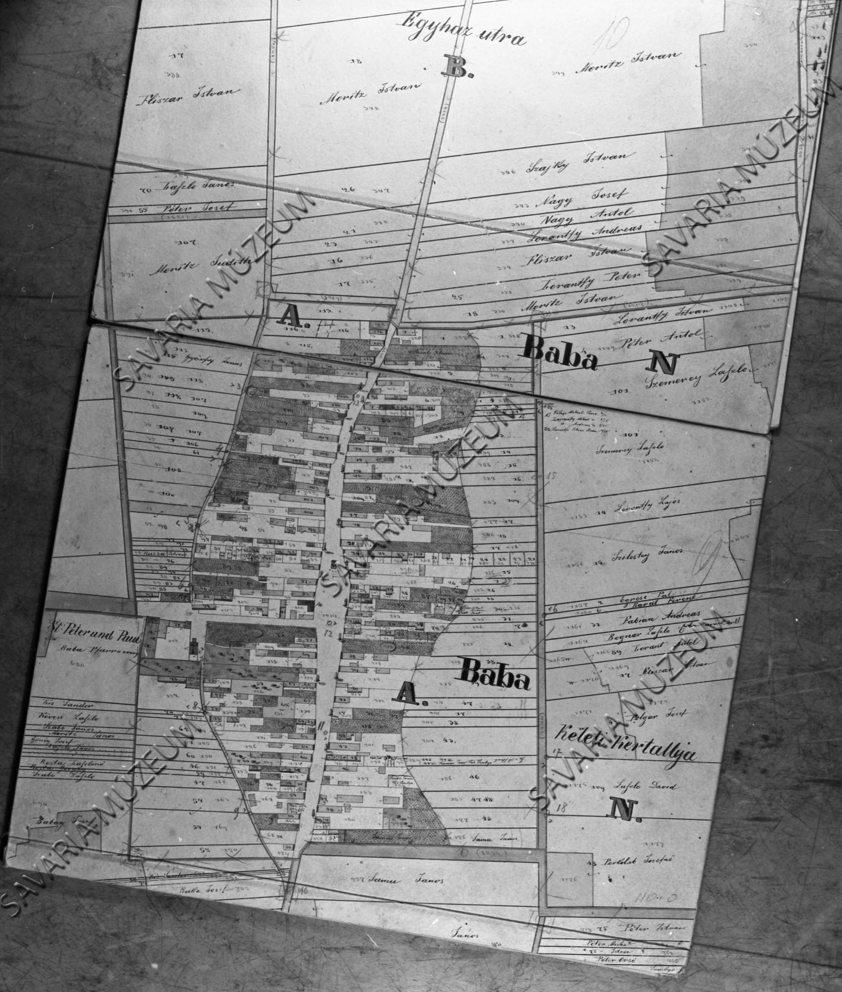Boba kataszteri térképe (Savaria Megyei Hatókörű Városi Múzeum, Szombathely CC BY-NC-SA)