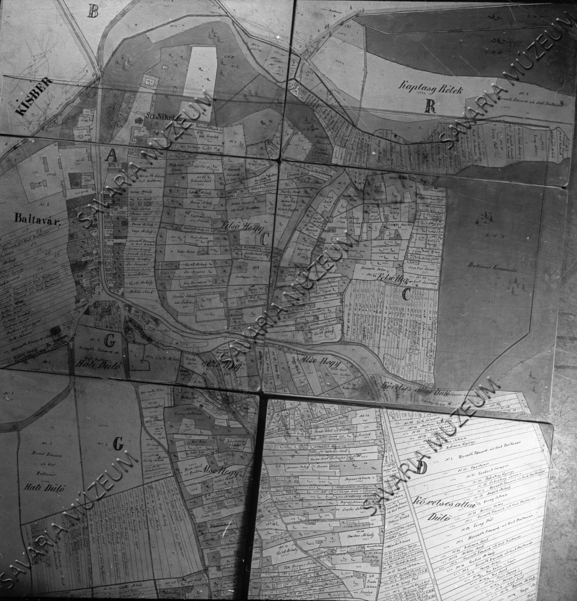 Baltavár kataszteri térképe (Savaria Megyei Hatókörű Városi Múzeum, Szombathely CC BY-NC-SA)