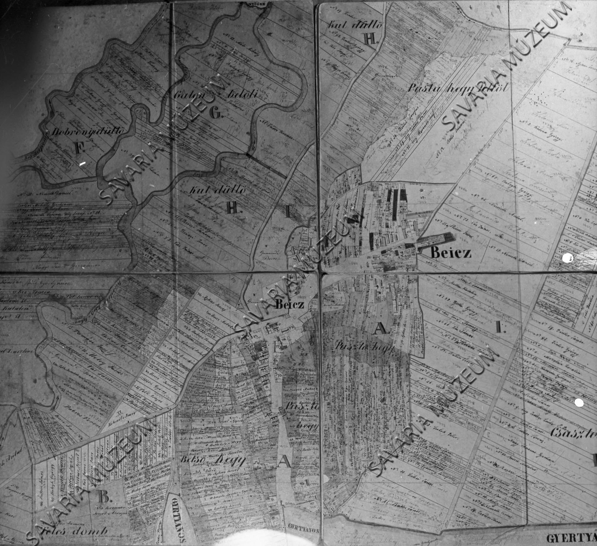 Beic kataszteri térképe (Savaria Megyei Hatókörű Városi Múzeum, Szombathely CC BY-NC-SA)
