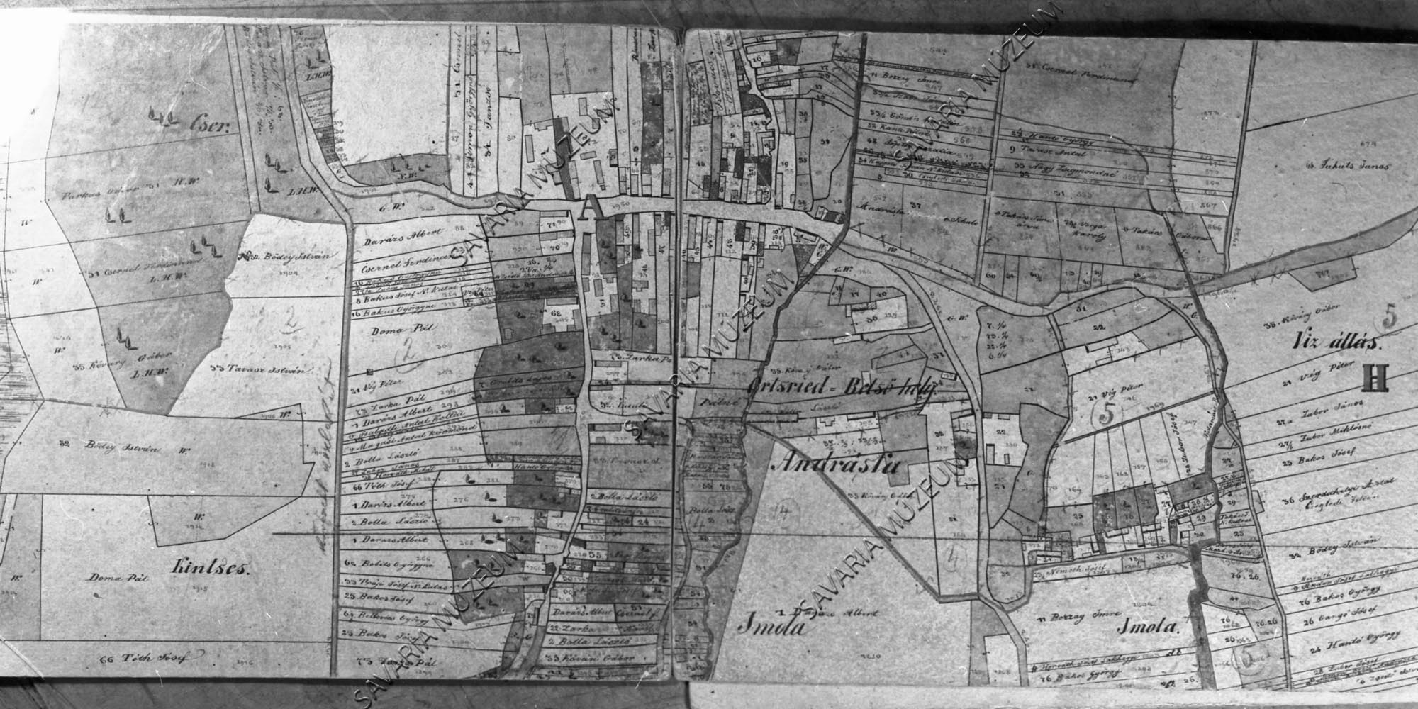 Andrásfa kataszteri térképe (Savaria Megyei Hatókörű Városi Múzeum, Szombathely CC BY-NC-SA)