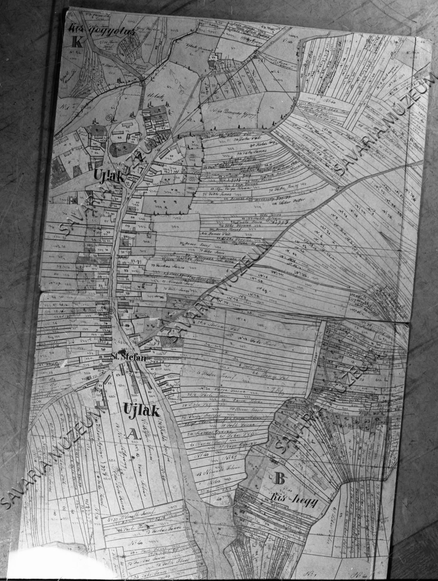 Ujlak kataszteri térképe (Savaria Megyei Hatókörű Városi Múzeum, Szombathely CC BY-NC-SA)