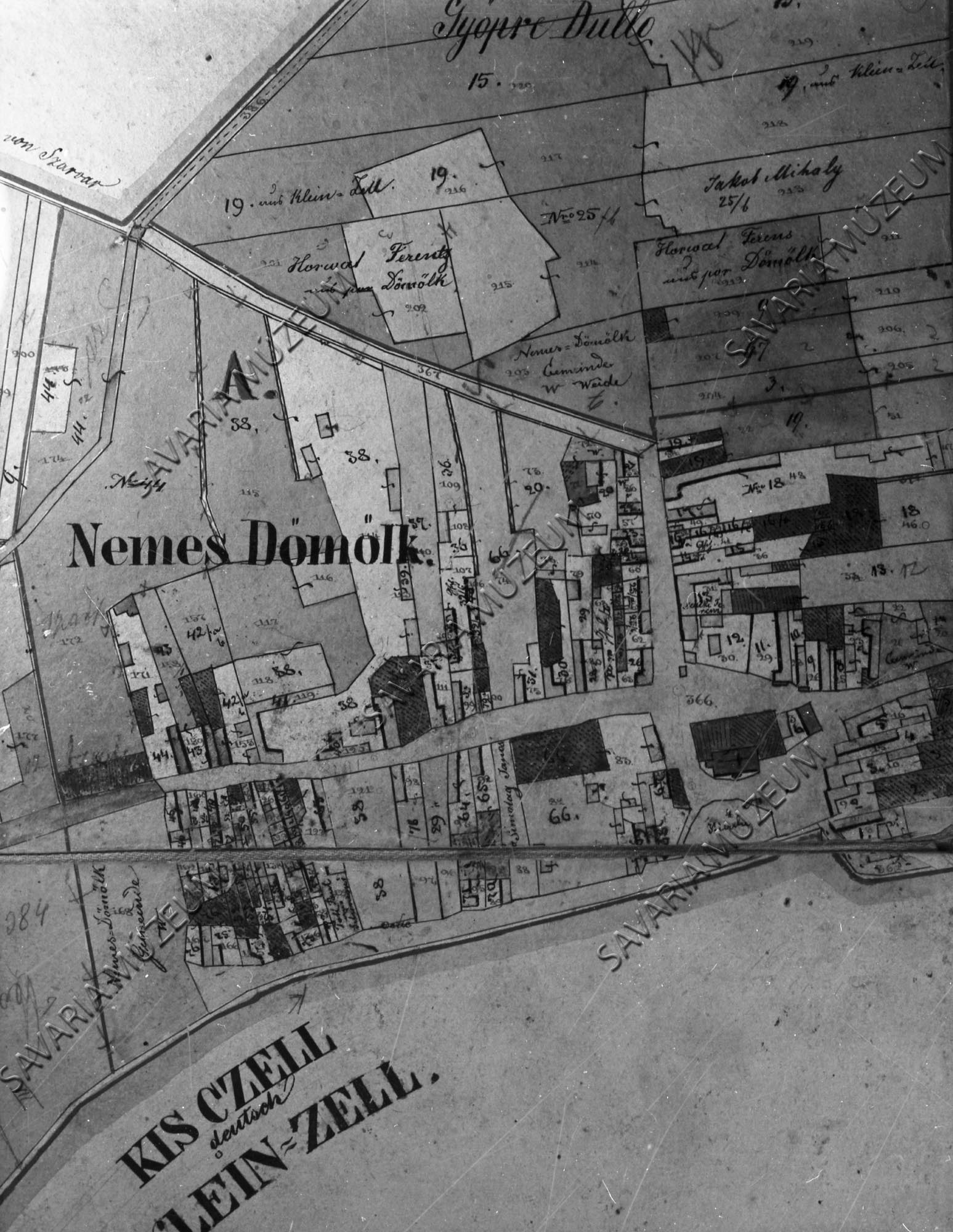 Nemesdömölk kataszteri térképe (Savaria Megyei Hatókörű Városi Múzeum, Szombathely CC BY-NC-SA)