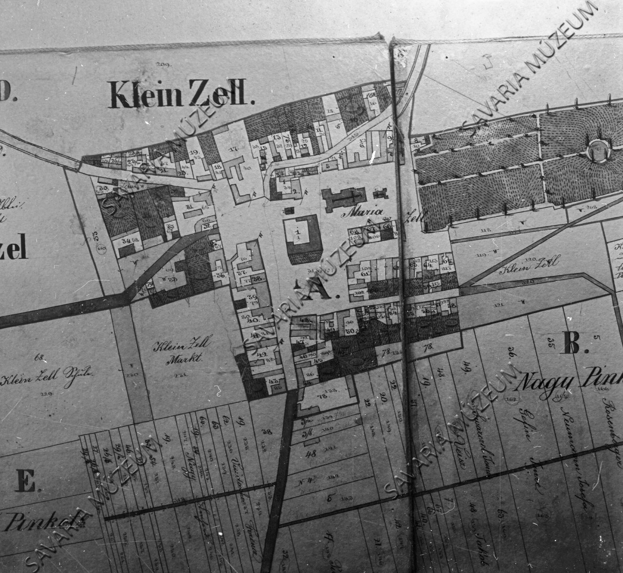 Kiscell kataszteri térképe (Savaria Megyei Hatókörű Városi Múzeum, Szombathely CC BY-NC-SA)