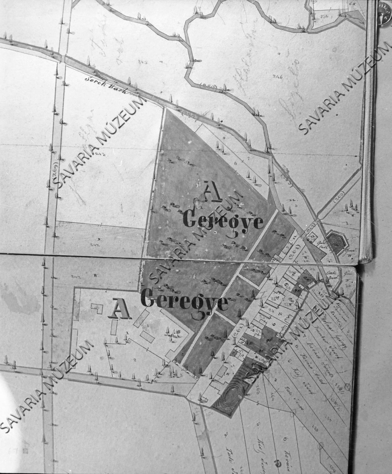 Gergye kataszteri térképe (Savaria Megyei Hatókörű Városi Múzeum, Szombathely CC BY-NC-SA)