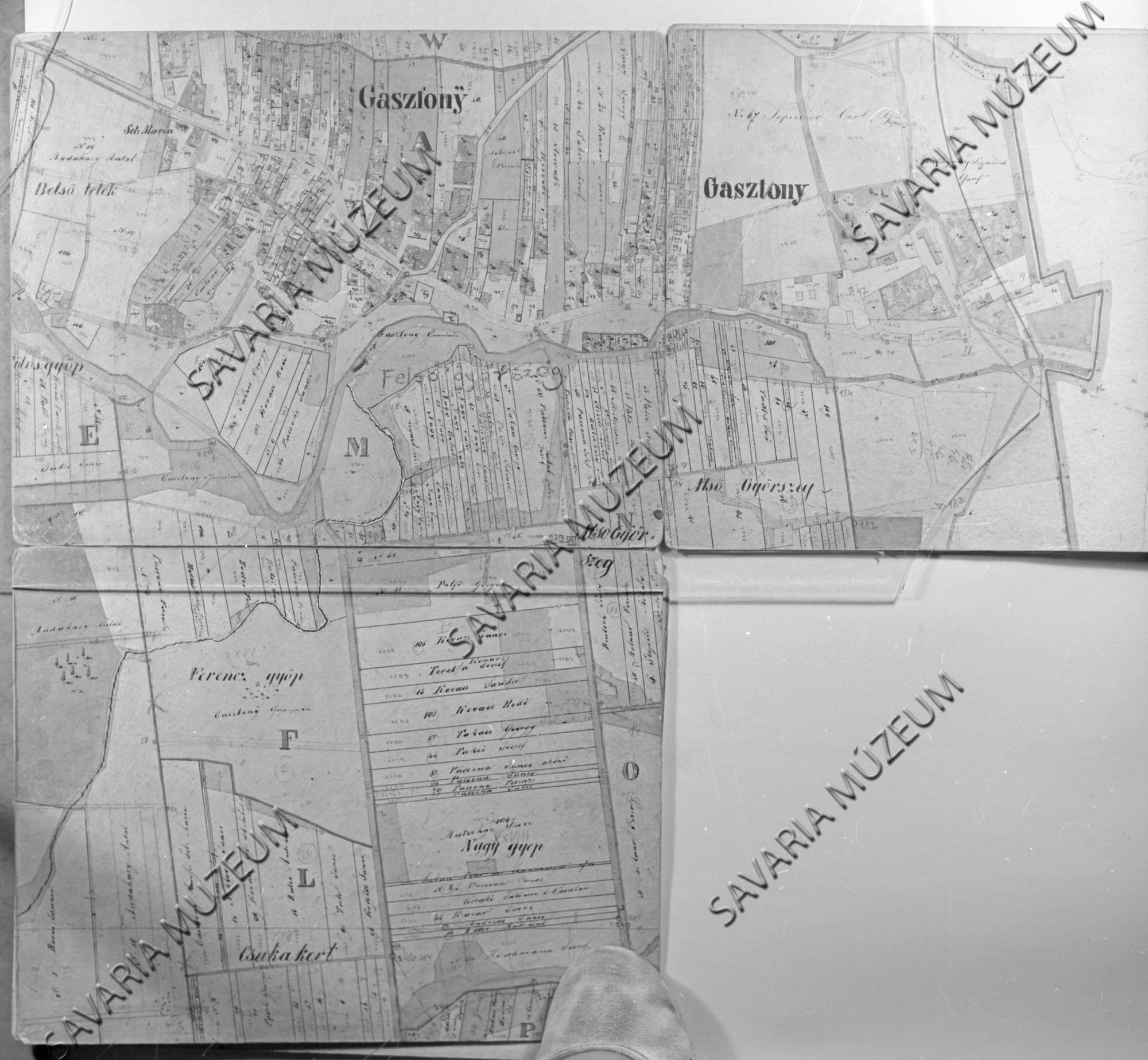 Gasztony kataszteri térképe (Savaria Megyei Hatókörű Városi Múzeum, Szombathely CC BY-NC-SA)