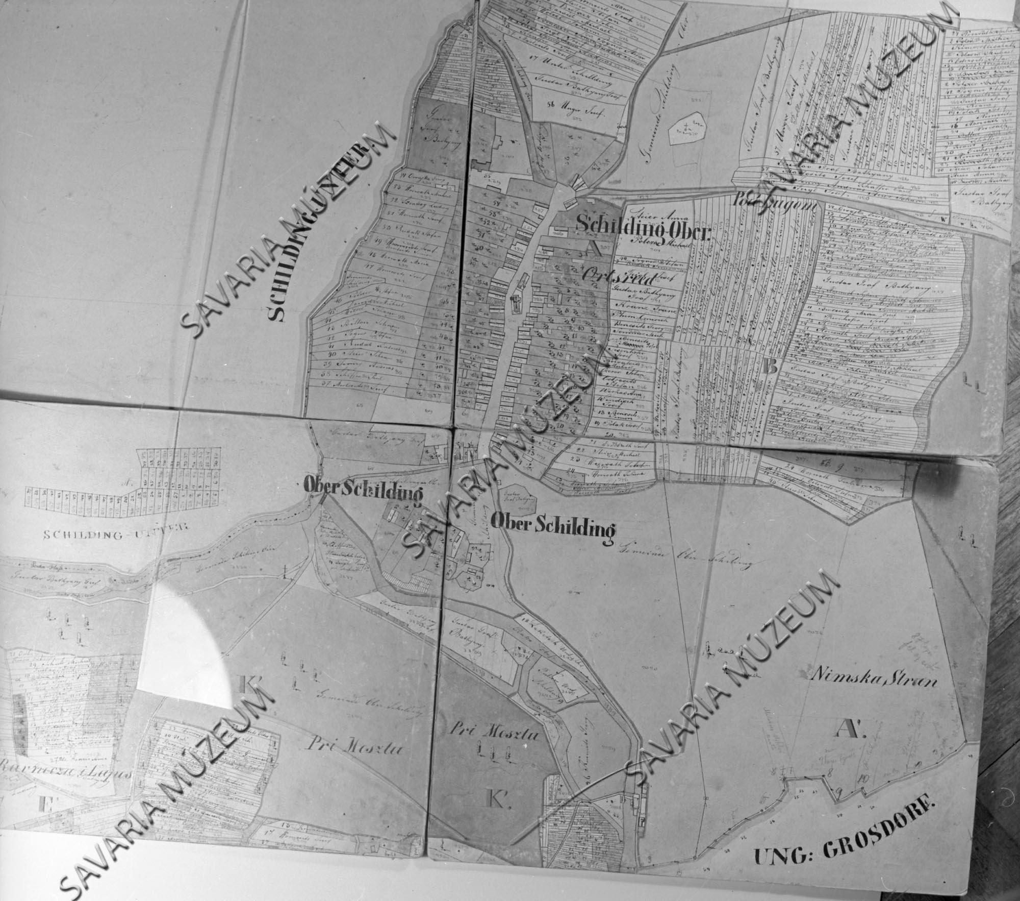 Felsőcsatár kataszteri térképe (Savaria Megyei Hatókörű Városi Múzeum, Szombathely CC BY-NC-SA)