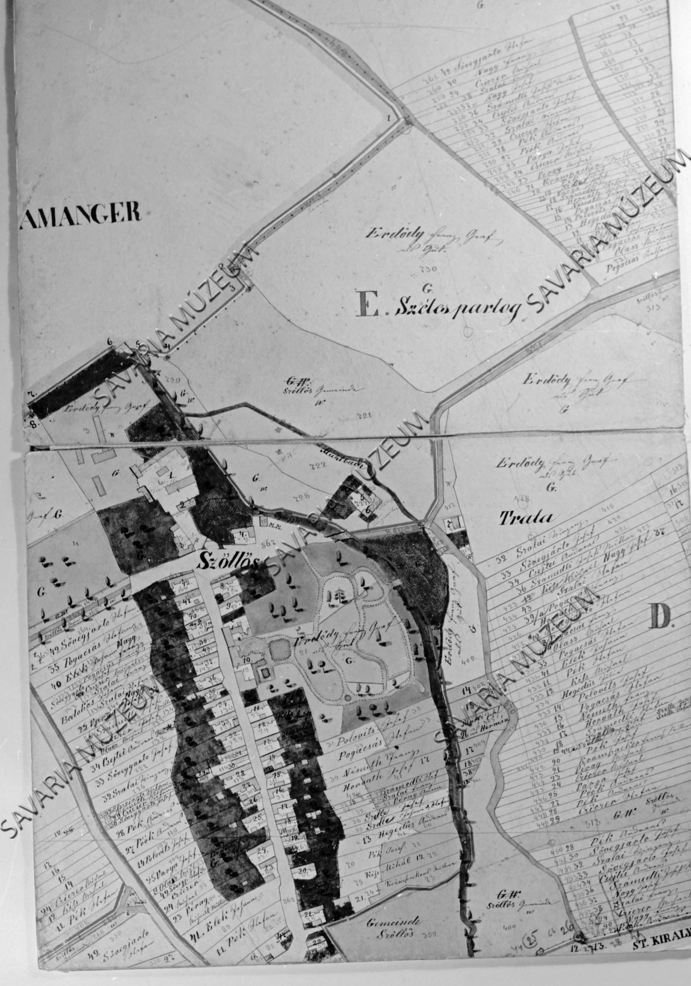 Szőllős kataszteri térképe (Savaria Megyei Hatókörű Városi Múzeum, Szombathely CC BY-NC-SA)
