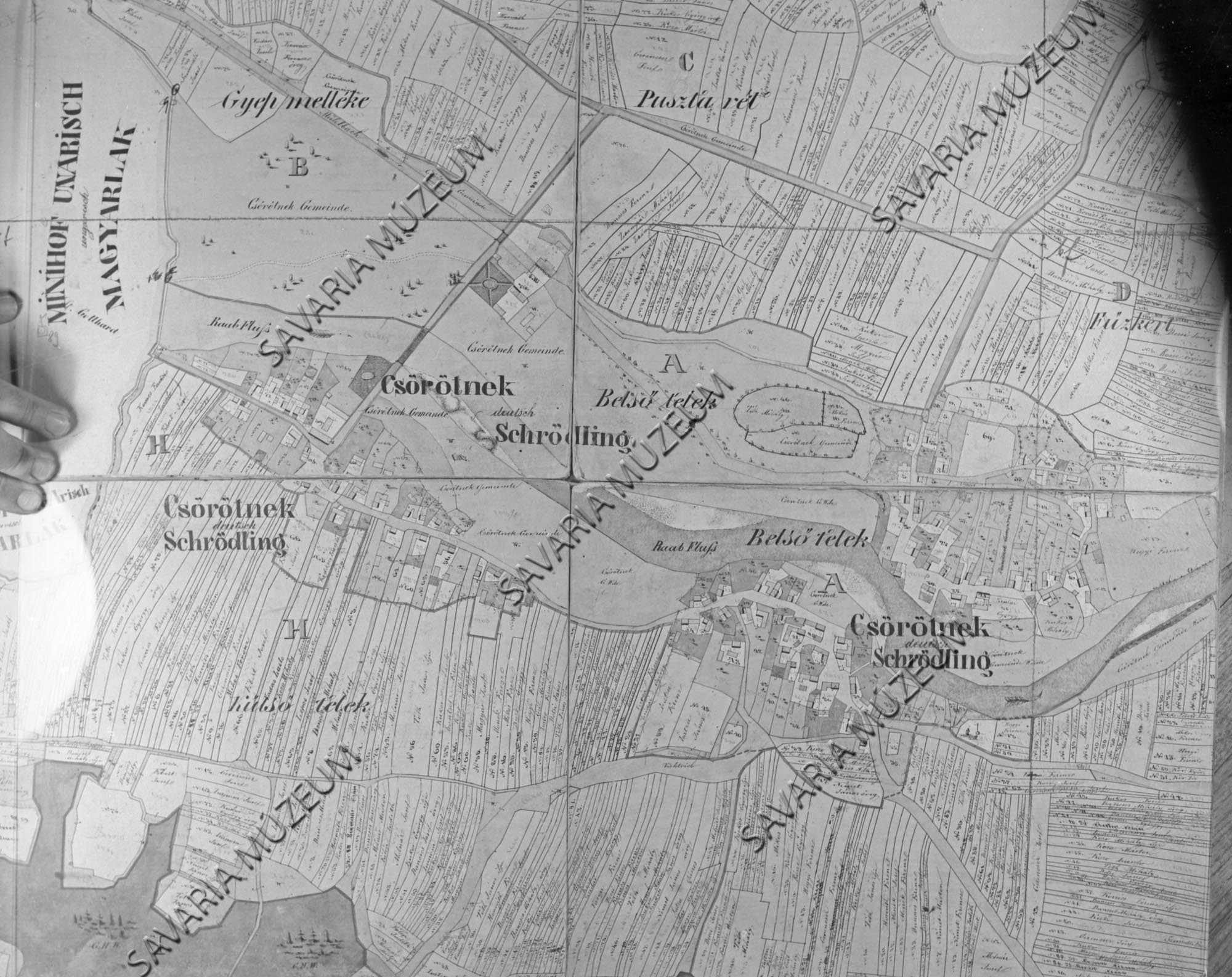 Csörötnek kataszteri térképe (Savaria Megyei Hatókörű Városi Múzeum, Szombathely CC BY-NC-SA)