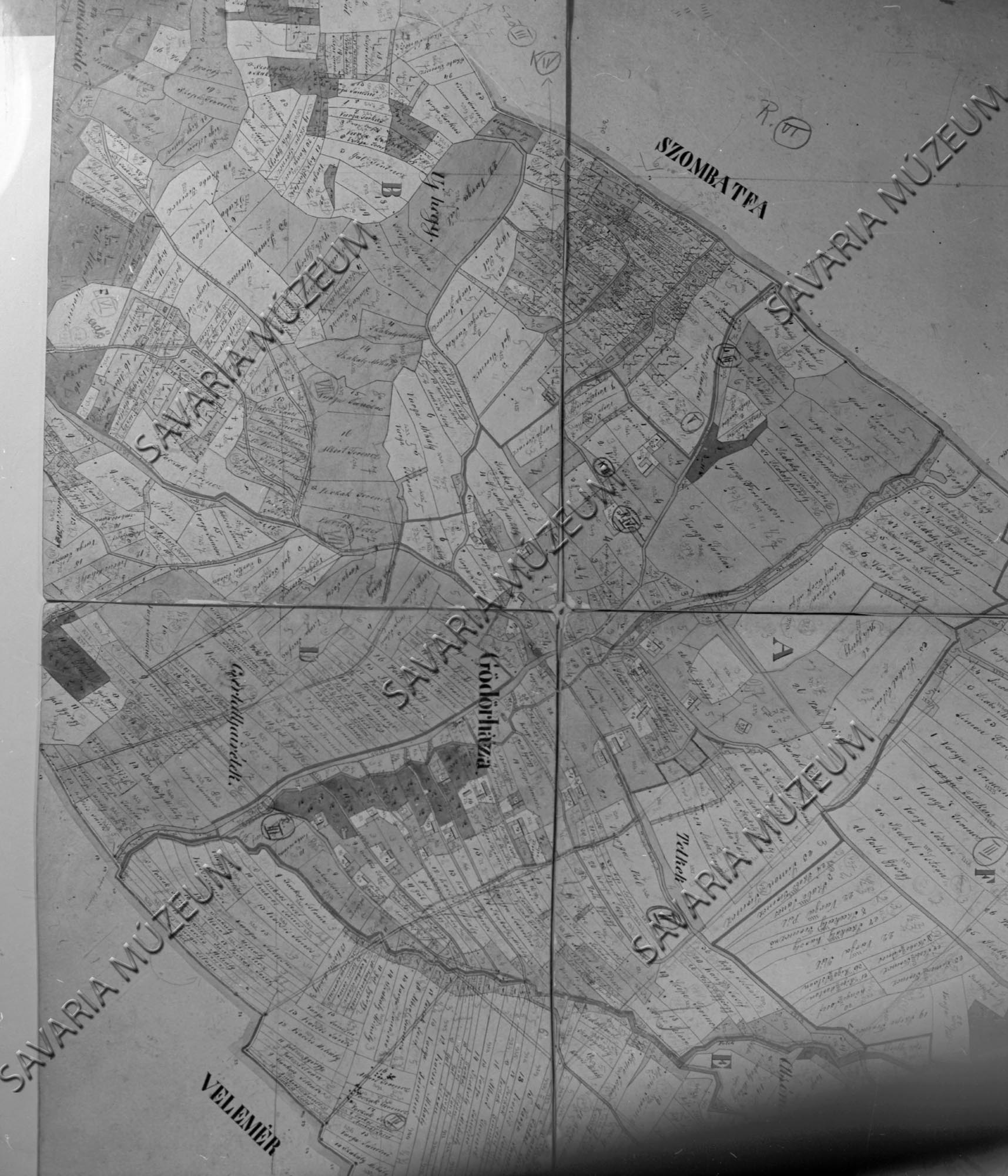 Göndörháza kataszteri térképe (Savaria Megyei Hatókörű Városi Múzeum, Szombathely CC BY-NC-SA)